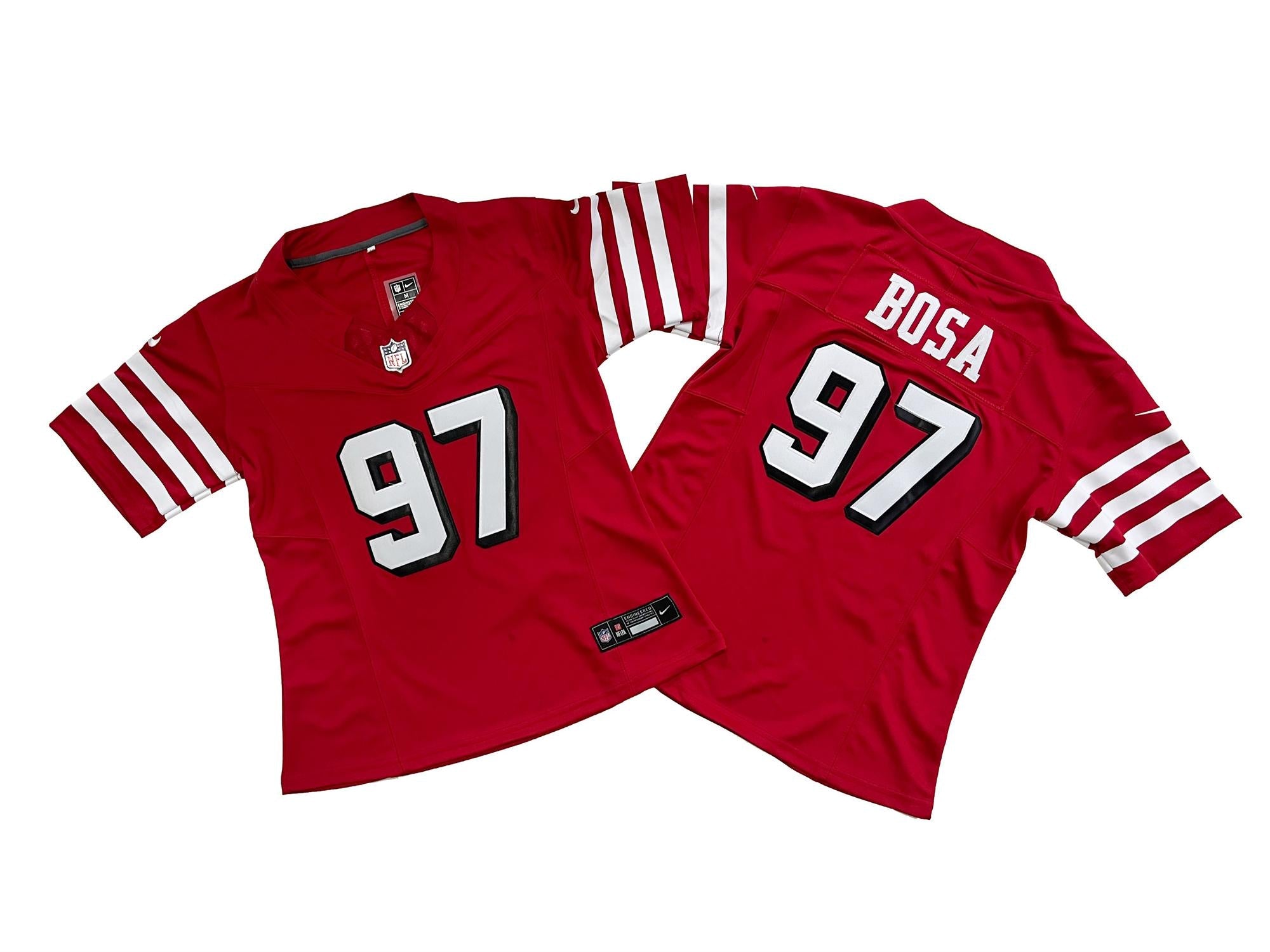 Camisa NFL Feminina San Francisco 49ers Vapor F.U.S.E. Limited Jersey Vermelha Preta