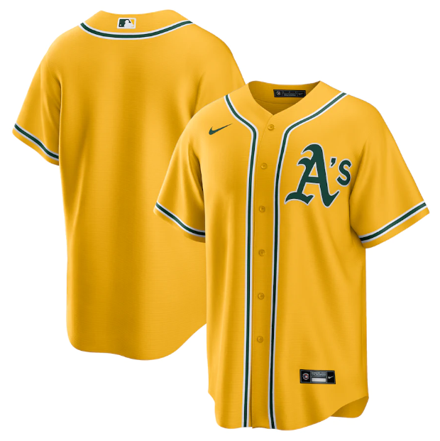Camisa MLB Oakland Athletics Jersey Amarela Torcedor