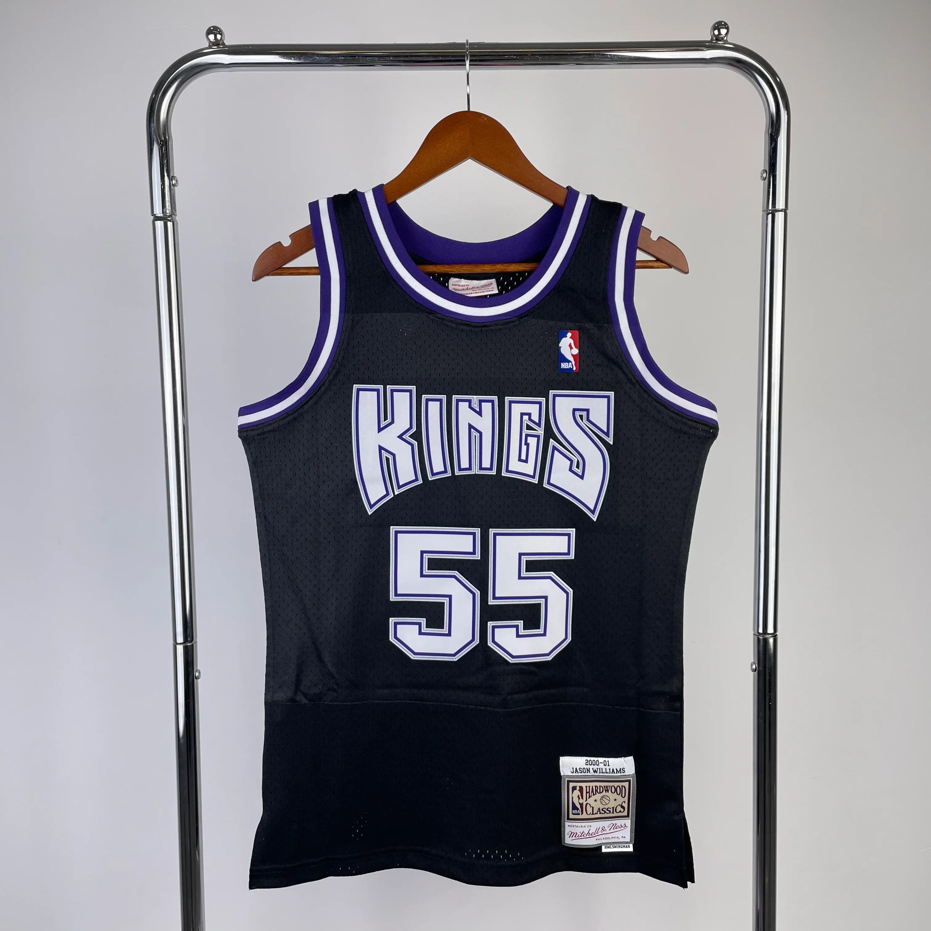 Regata Swingman Sacramento Kings Mitchell & Ness Hardwood Classics 2001/02 Preta