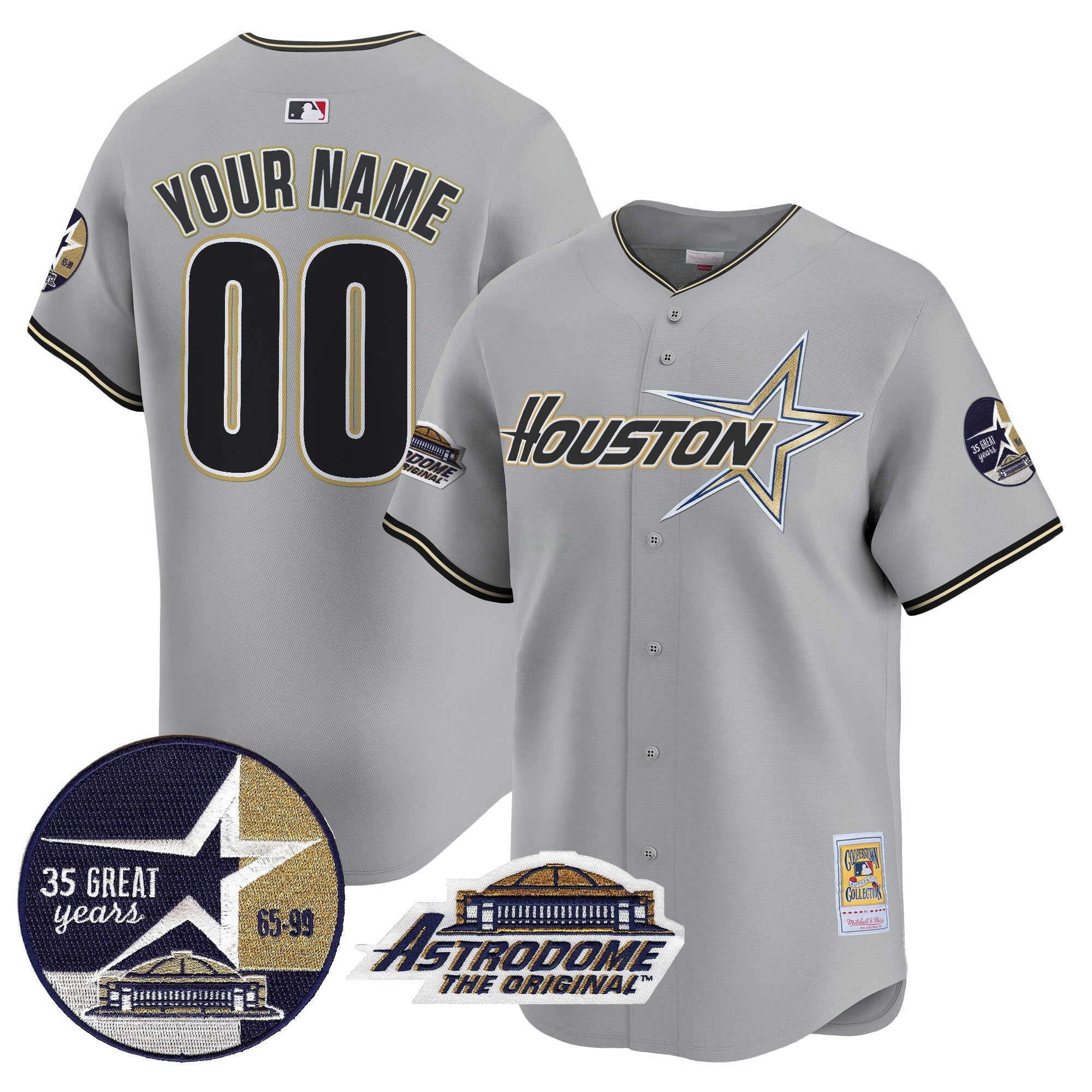 Camisa MLB 1999 Throwback 35th & Astrodome Patch Vapor Premier Limited Jersey V2