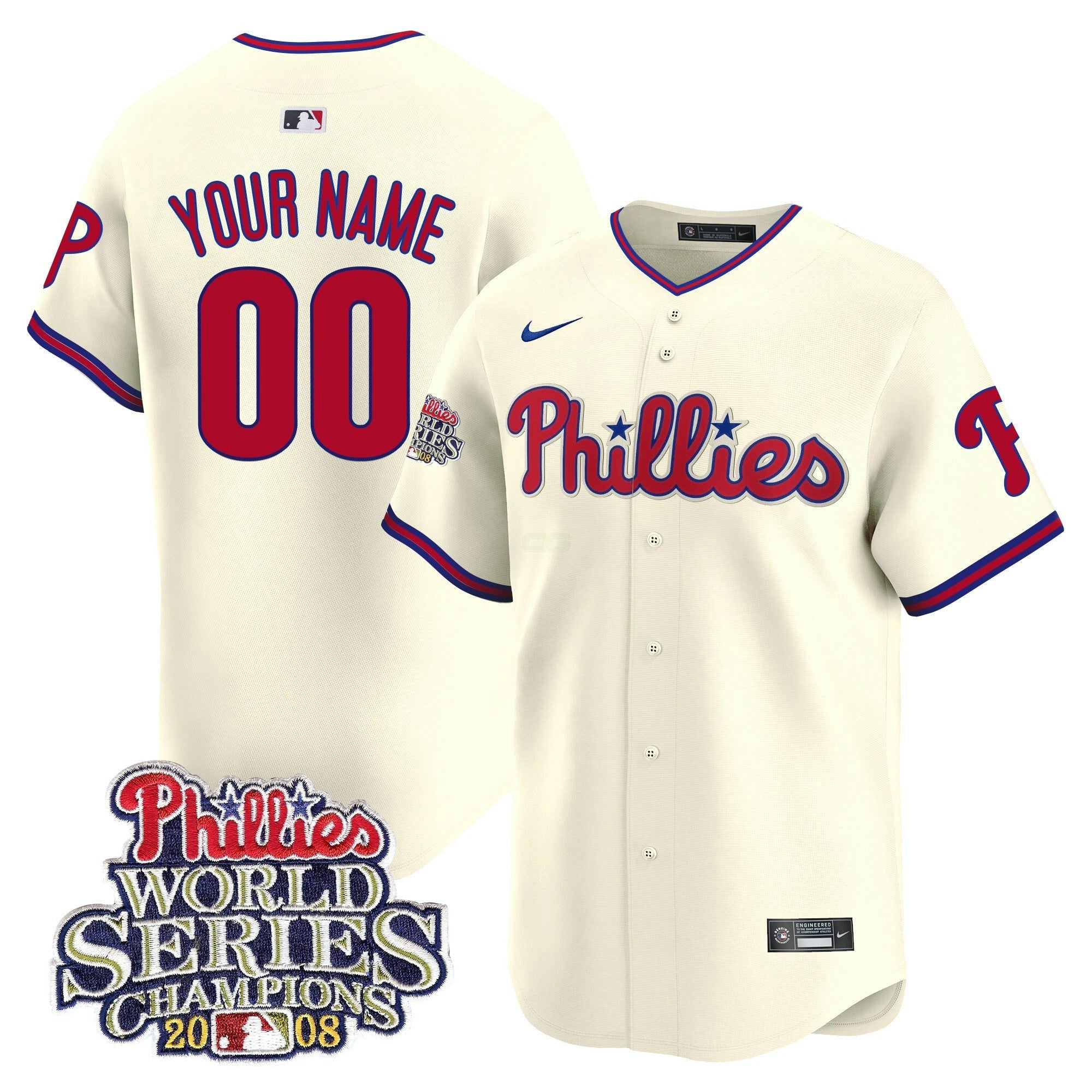 Camisa MLB 2008 World Series Champions Patch Vapor Premier Limited Jersey