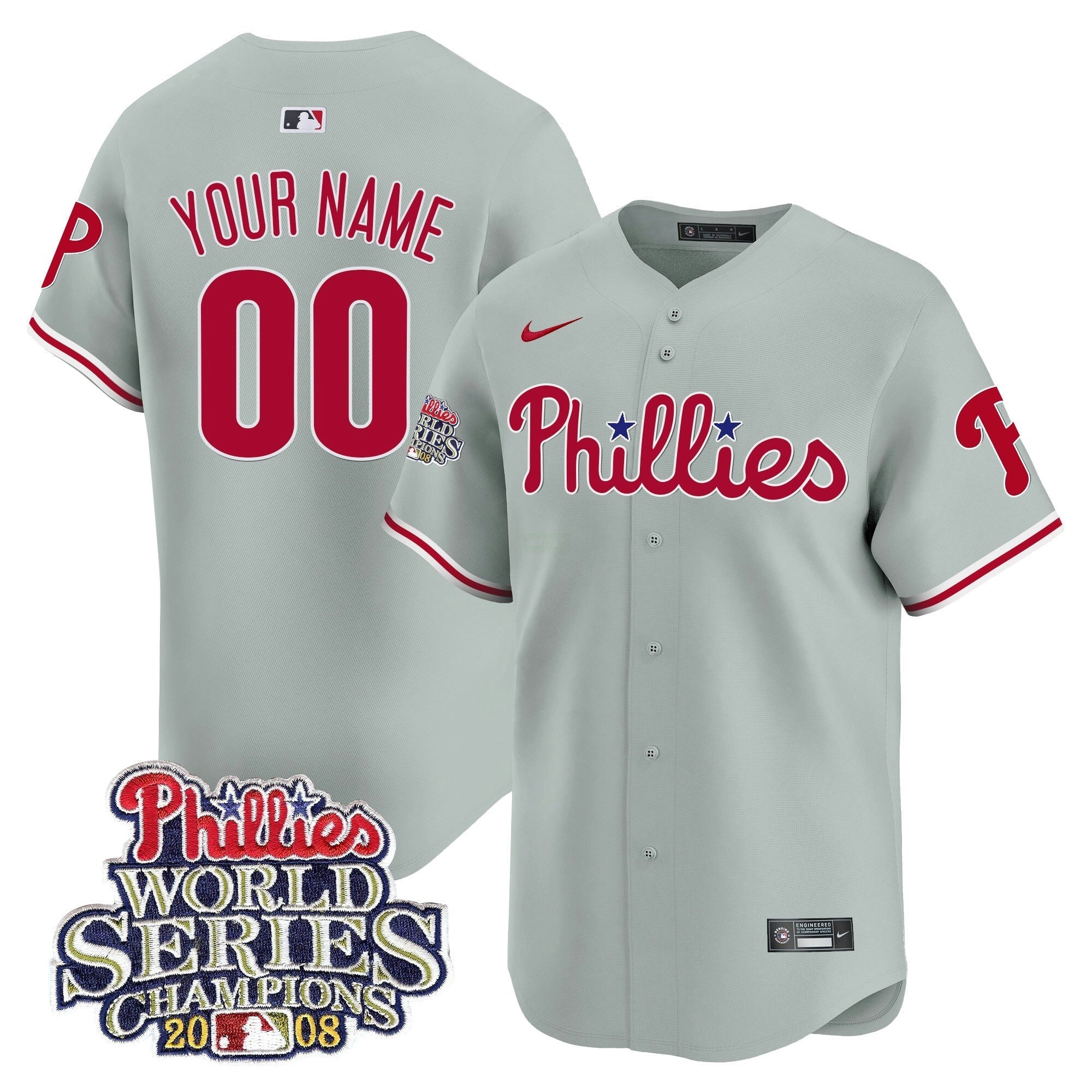Camisa MLB 2008 World Series Champions Patch Vapor Premier Limited Jersey