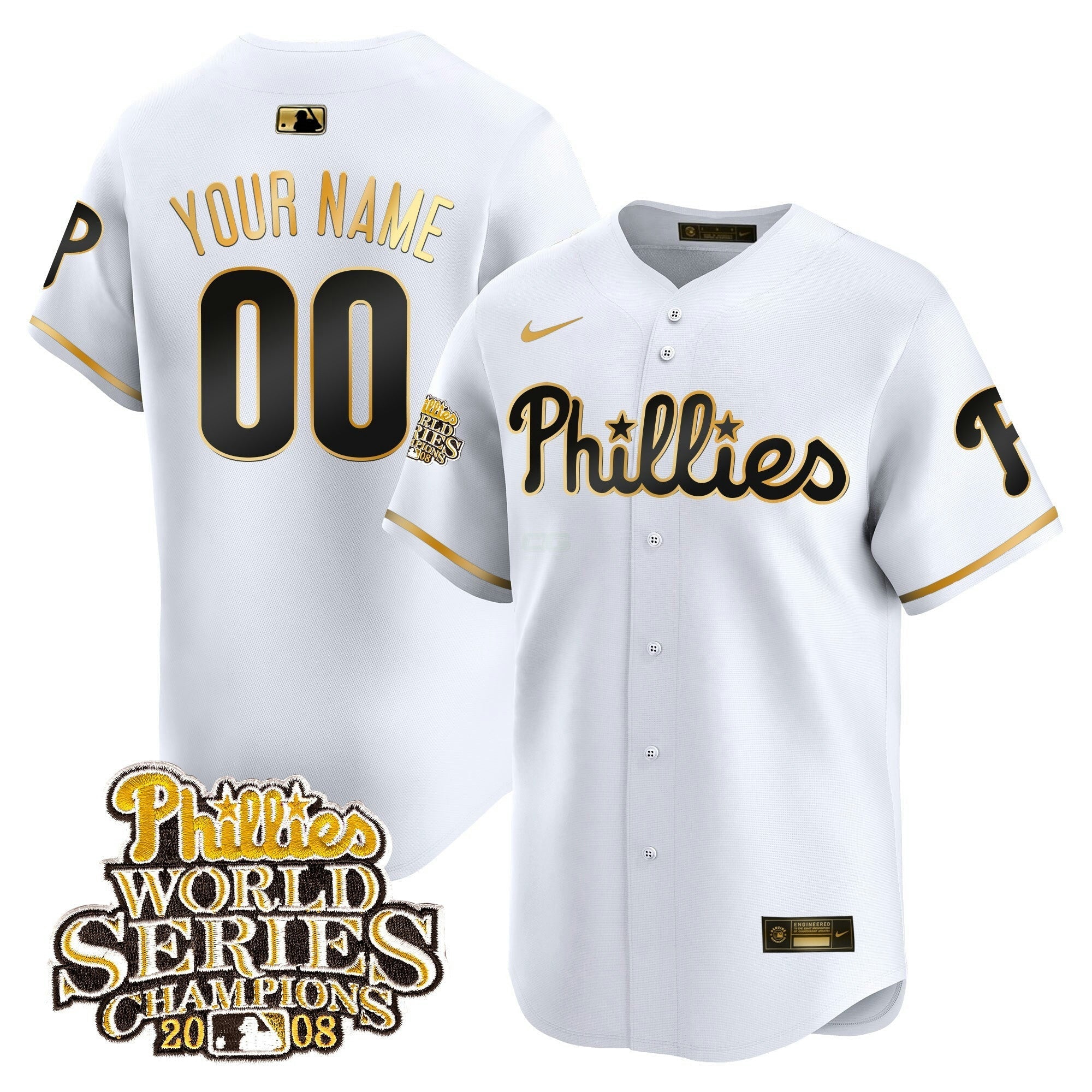 Camisa MLB 2008 World Series Champions Patch Vapor Premier Limited Jersey