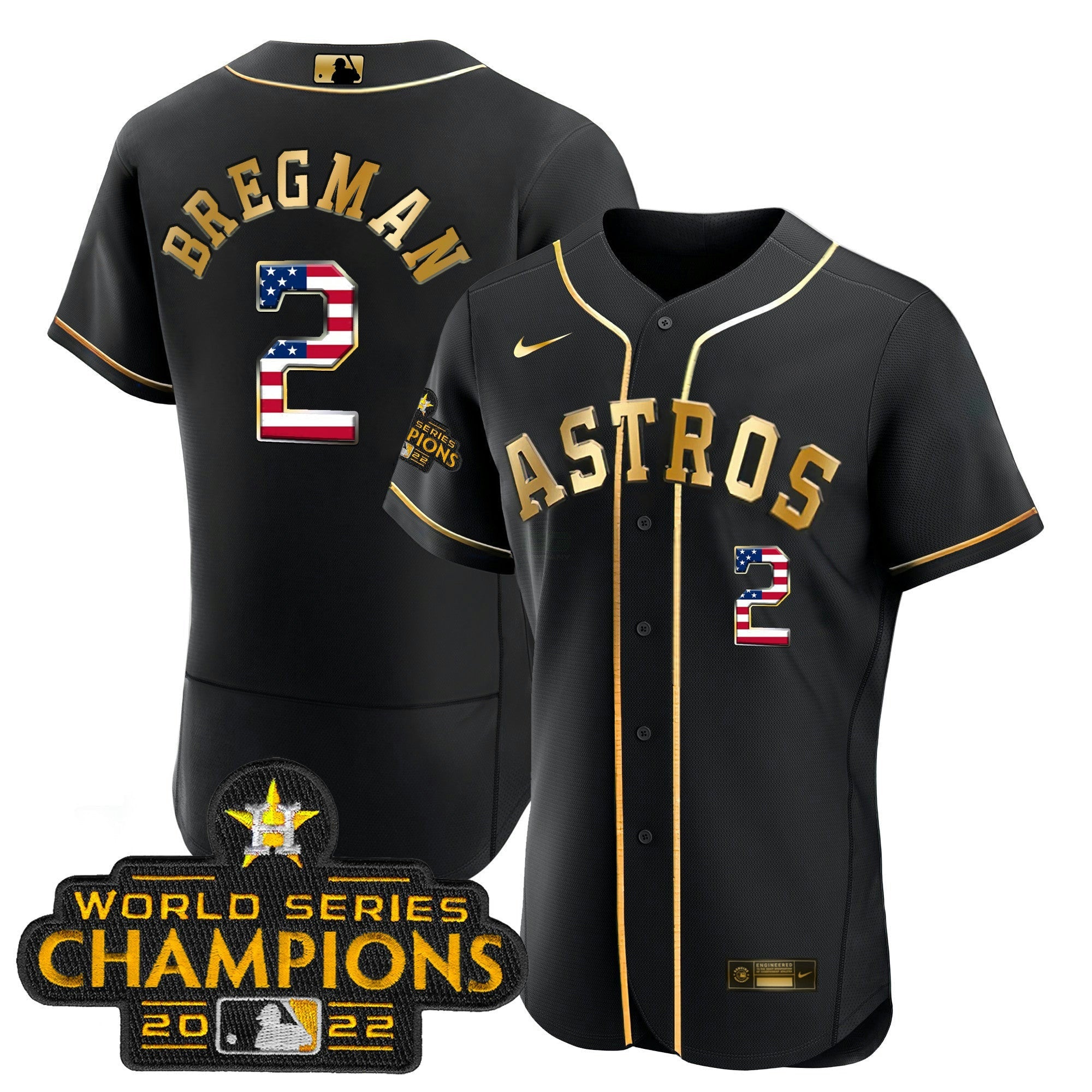 Camisa MLB 2023 Dourada Flag Flex Base Collection Jersey