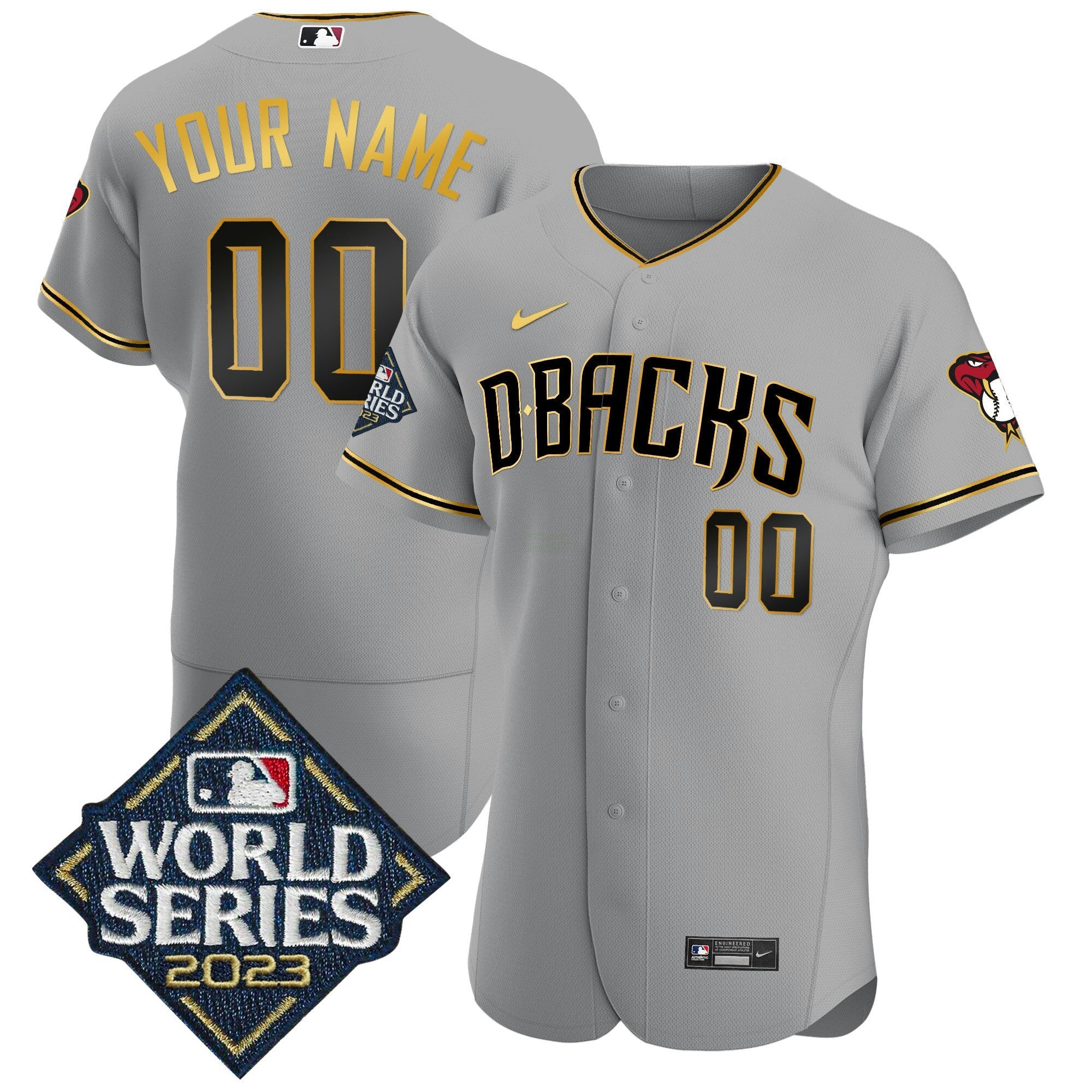 Camisa MLB 2023 World Series Flex Base Dourada Jersey