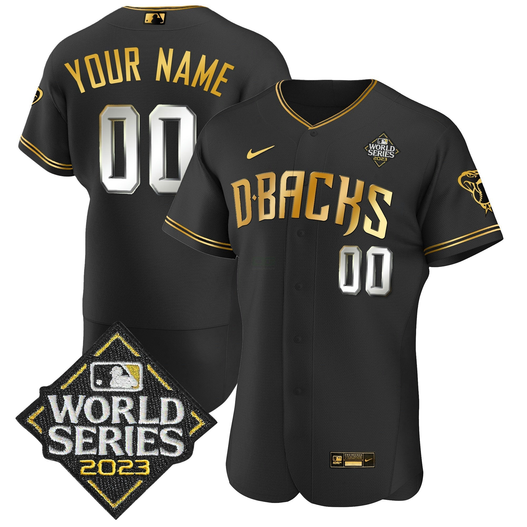 Camisa MLB 2023 World Series Flex Base Dourada Jersey V2