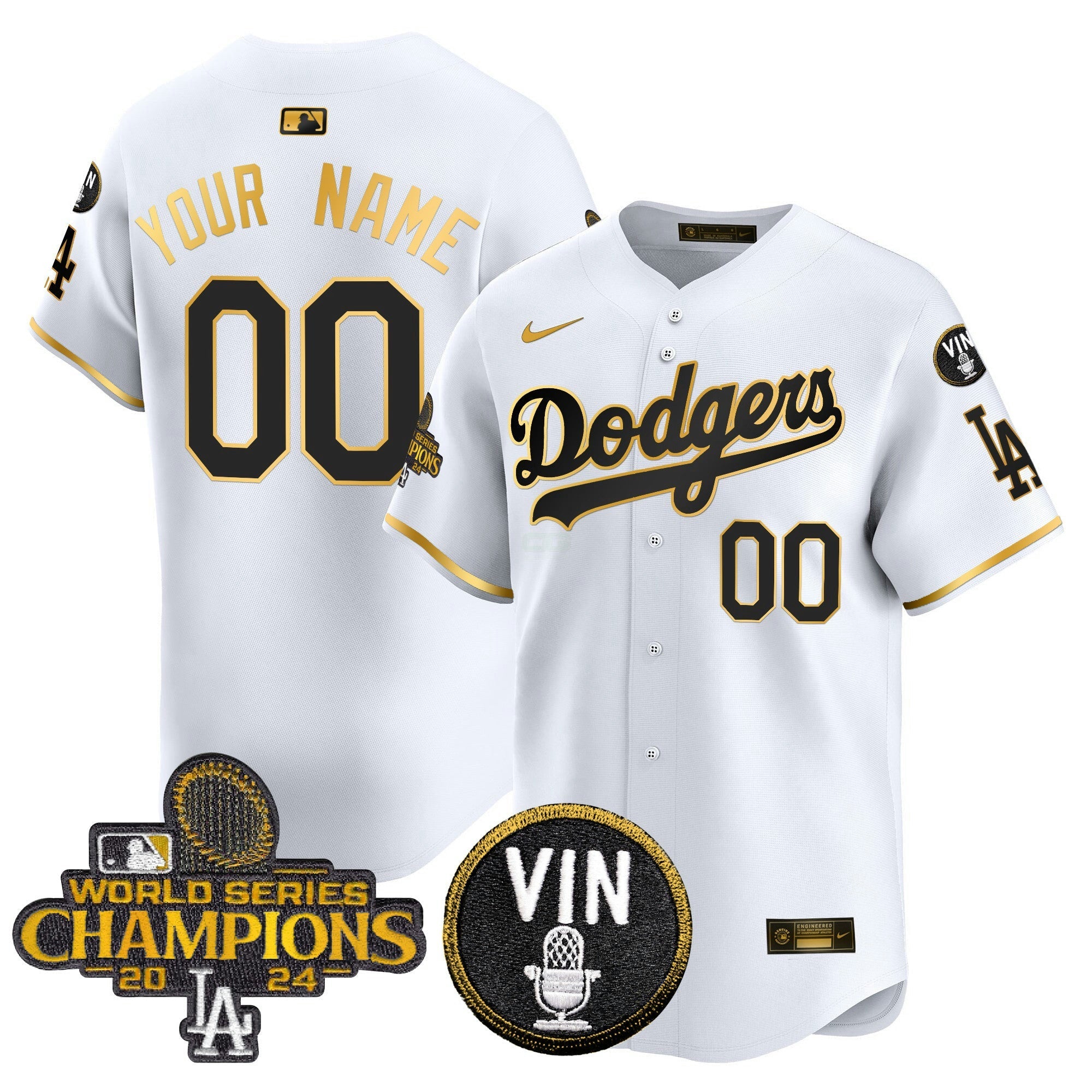 Camisa MLB 2024 World Series Champions Dourada Trim Vapor Premier Limited Jersey V3