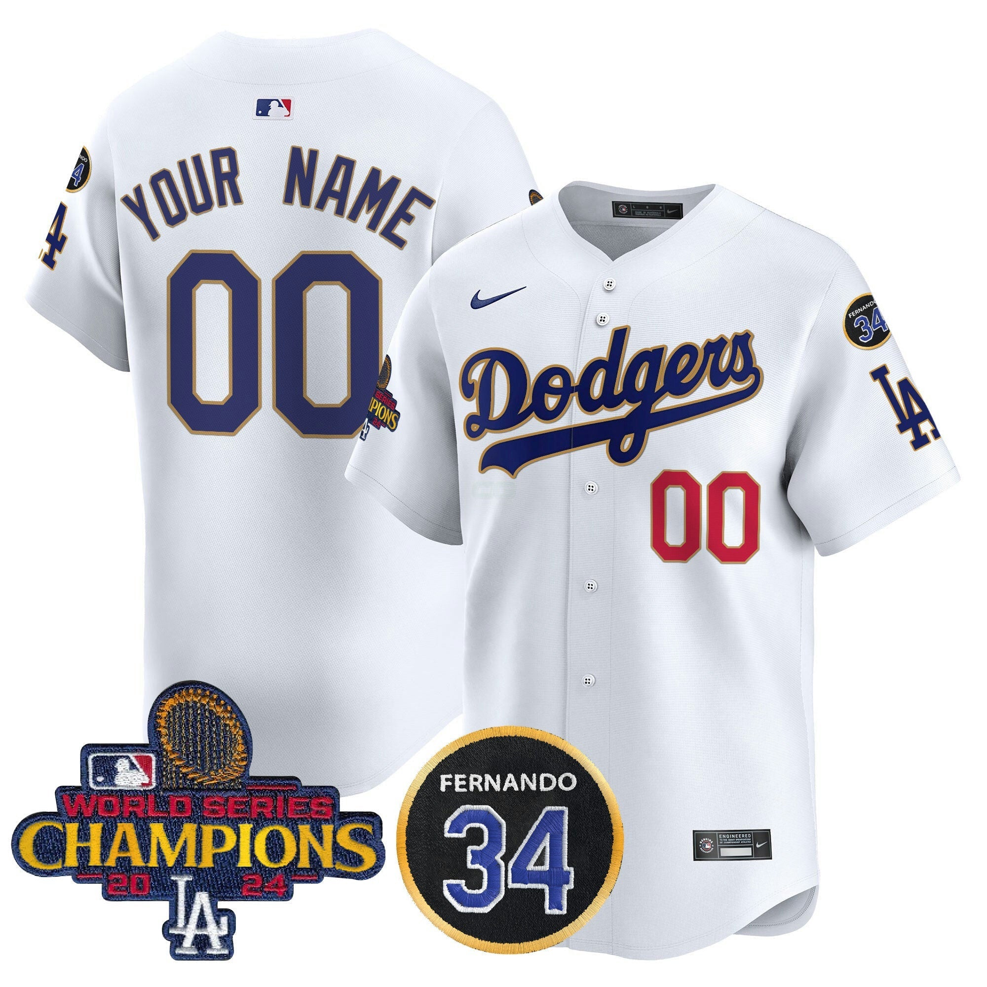 Camisa MLB 2024 World Series Champions Dourada Trim Vapor Premier Limited Jersey V2