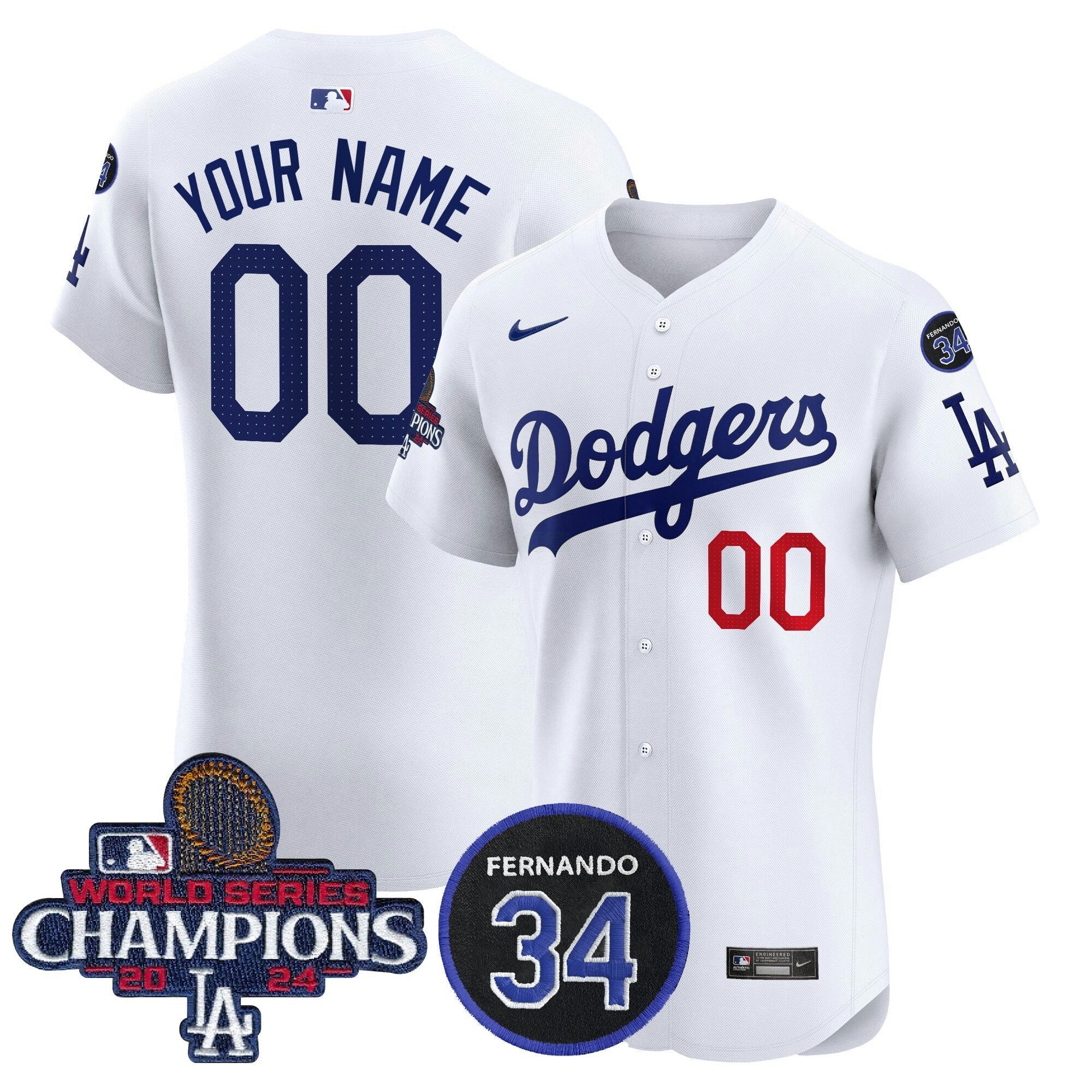 Camisa MLB 2024 World Series Champions Patch Vapor Premier Elite Jersey V2