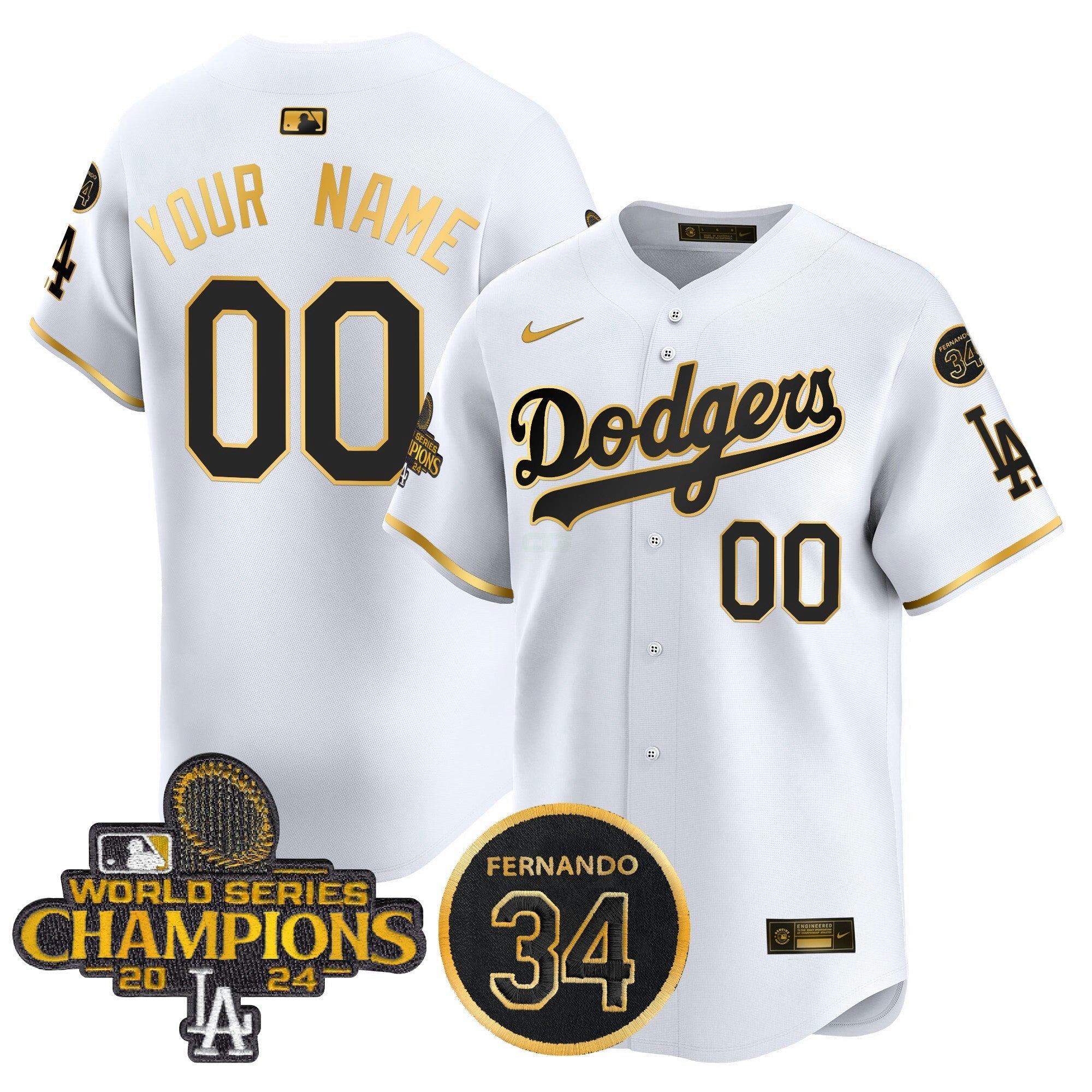 Camisa MLB 2024 World Series Champions Patch Vapor Premier Limited Jersey V2