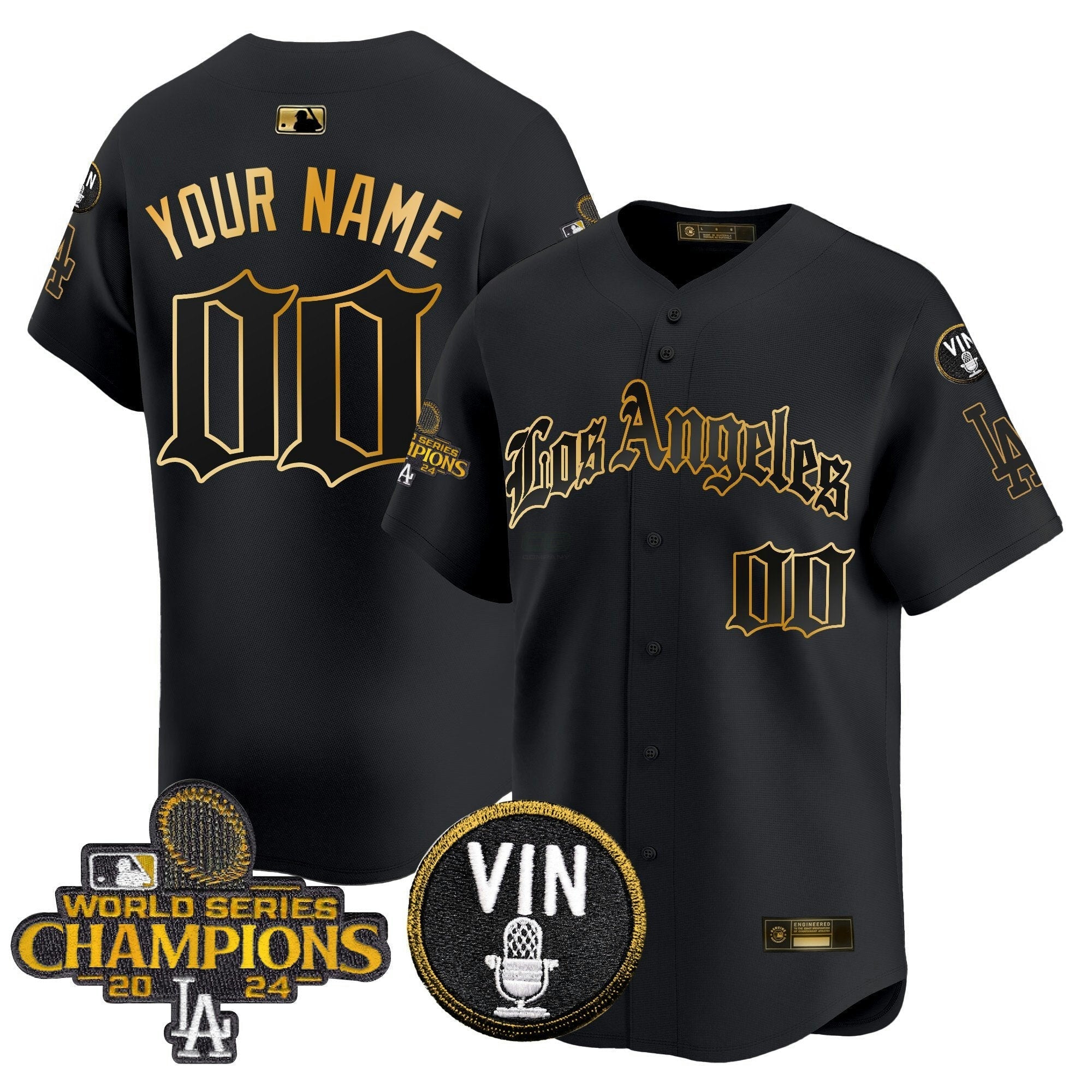Camisa MLB 2025 LA Gothic Style Dourada Vapor Premier Limited Jersey