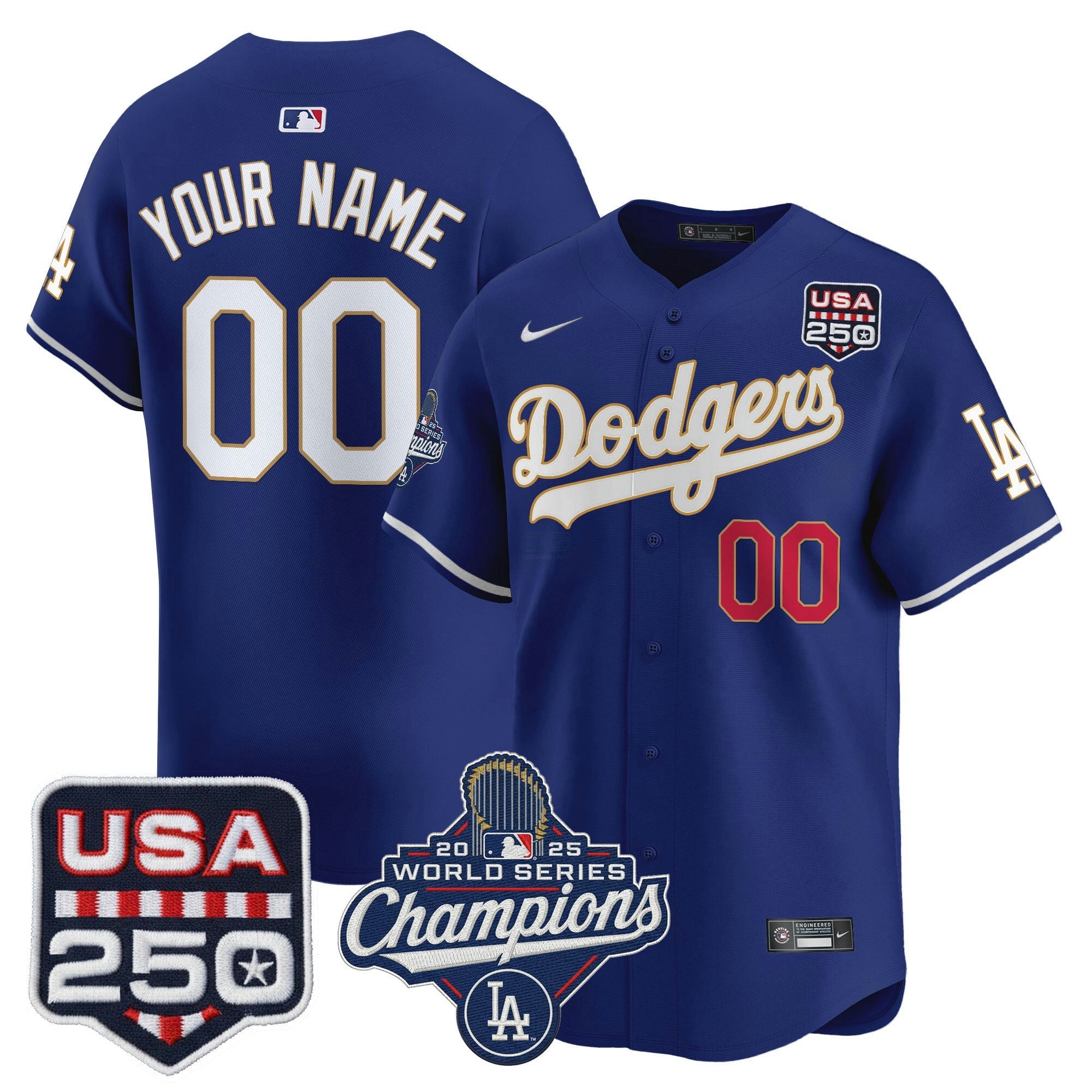 Camisa MLB 2025 World Series Champions & 250America Patch Vapor Premier Limited Jersey