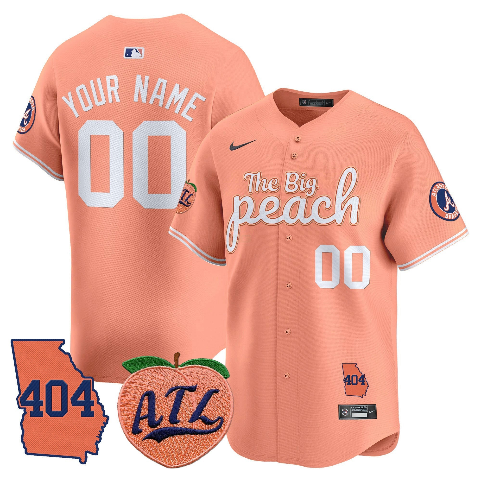Camisa MLB Atlanta 404 & The Big Peach Vapor Premier Limited Jersey