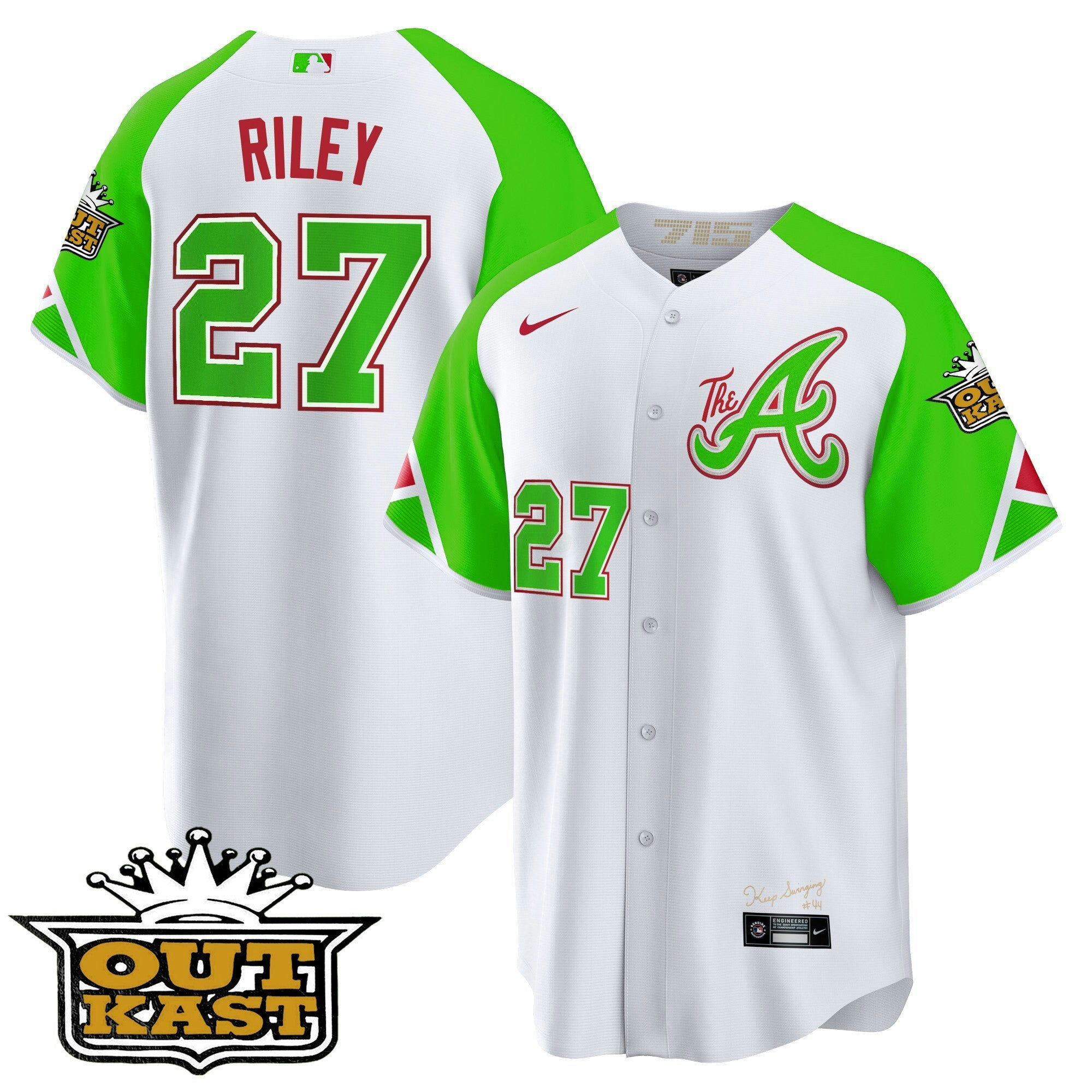 Camisa MLB Atlanta Atliens 2023 City Connect Bright Verde Cool Base Jersey