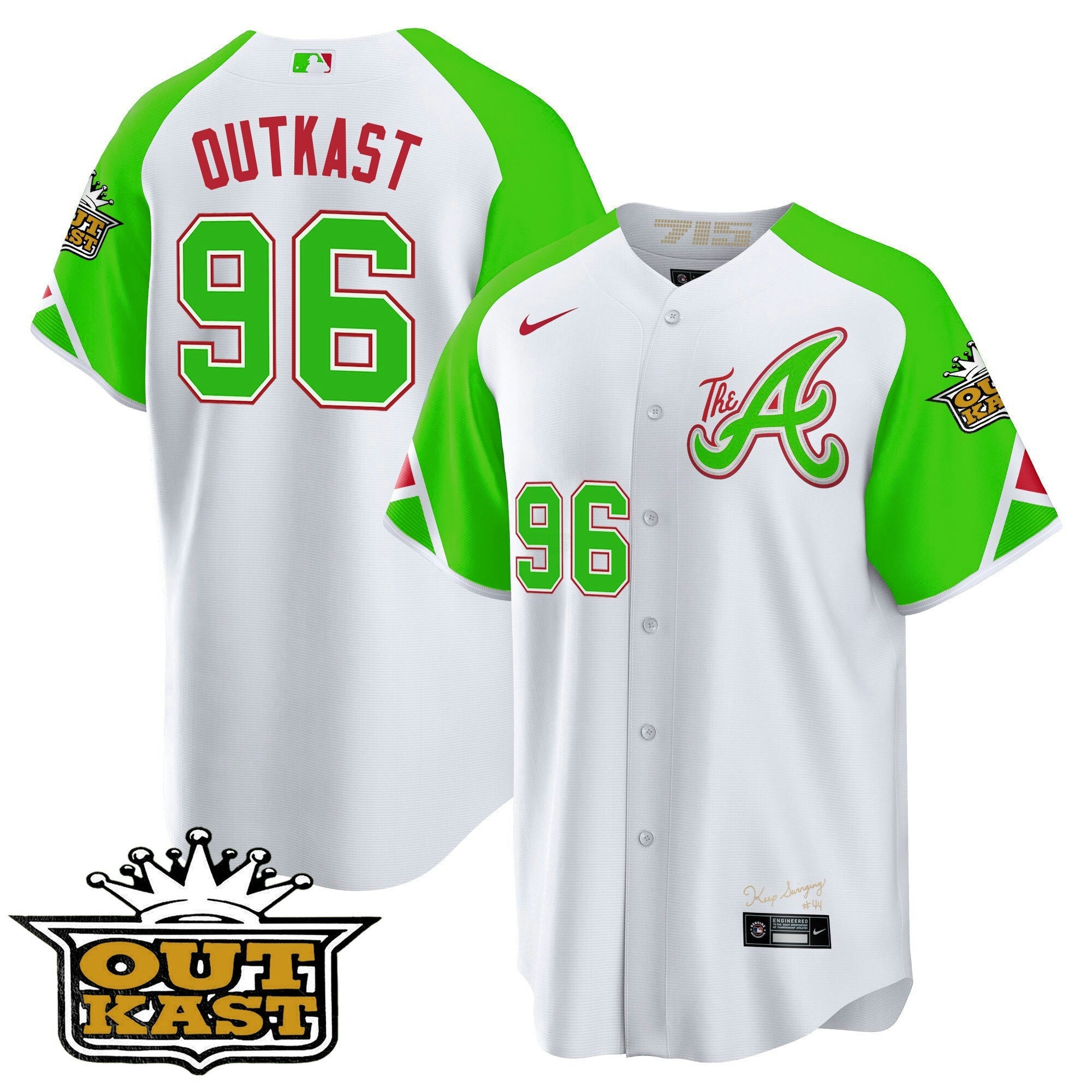 Camisa MLB Atlanta Atliens 2023 City Connect Bright Verde Cool Base Jersey