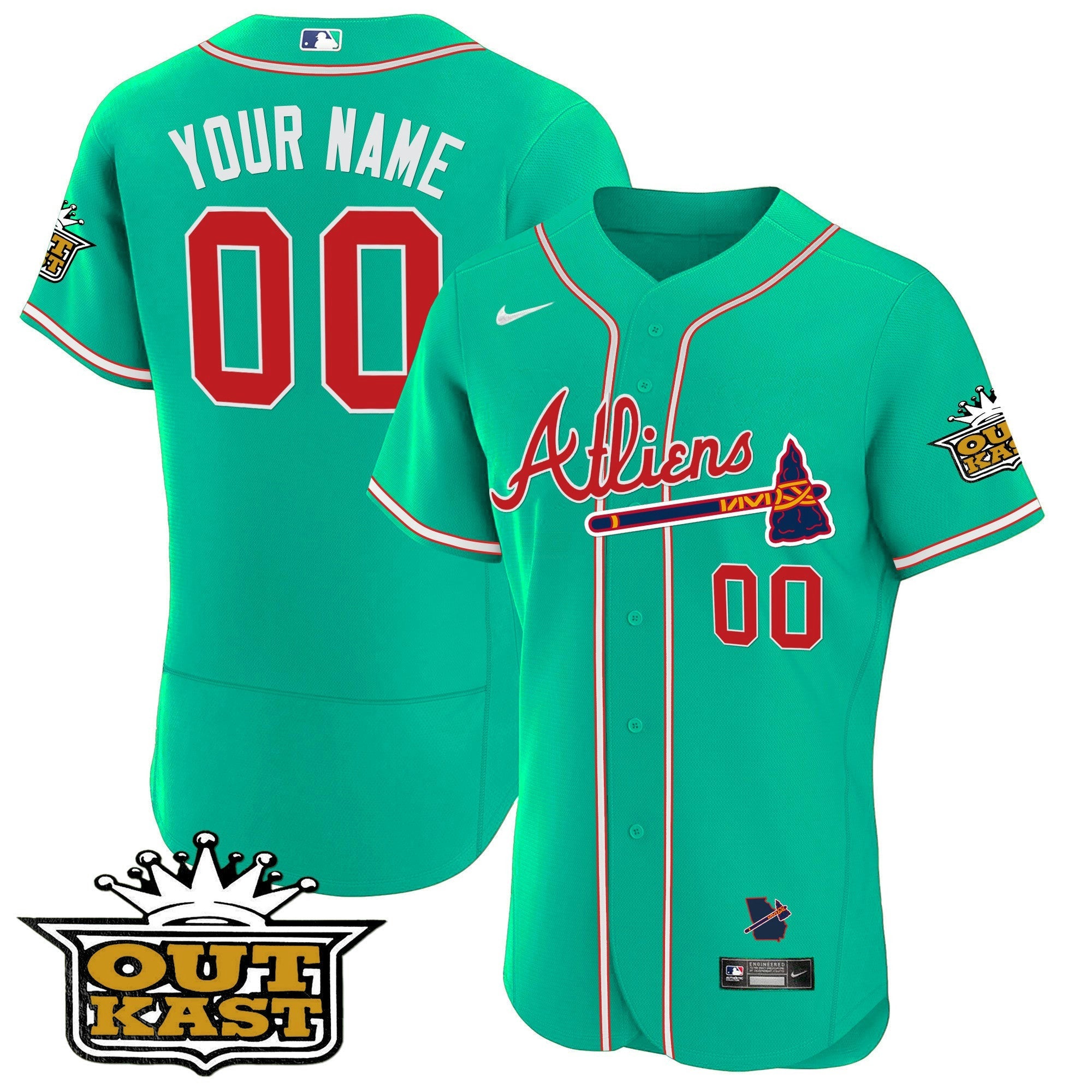 Camisa MLB Atlanta Atliens Flex Base Jersey – Galaxy Version – Stitched