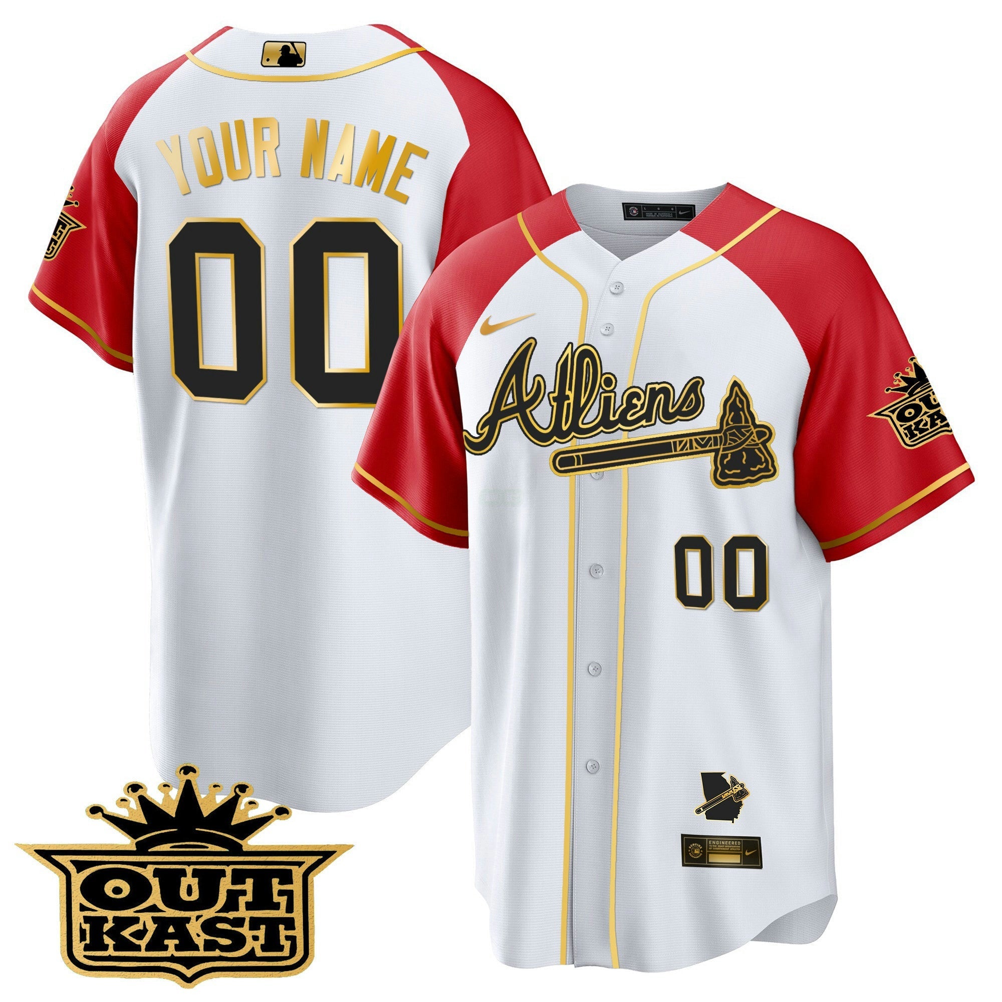 Camisa MLB Atlanta Atliens Gold Alternativa Cool Base Jersey