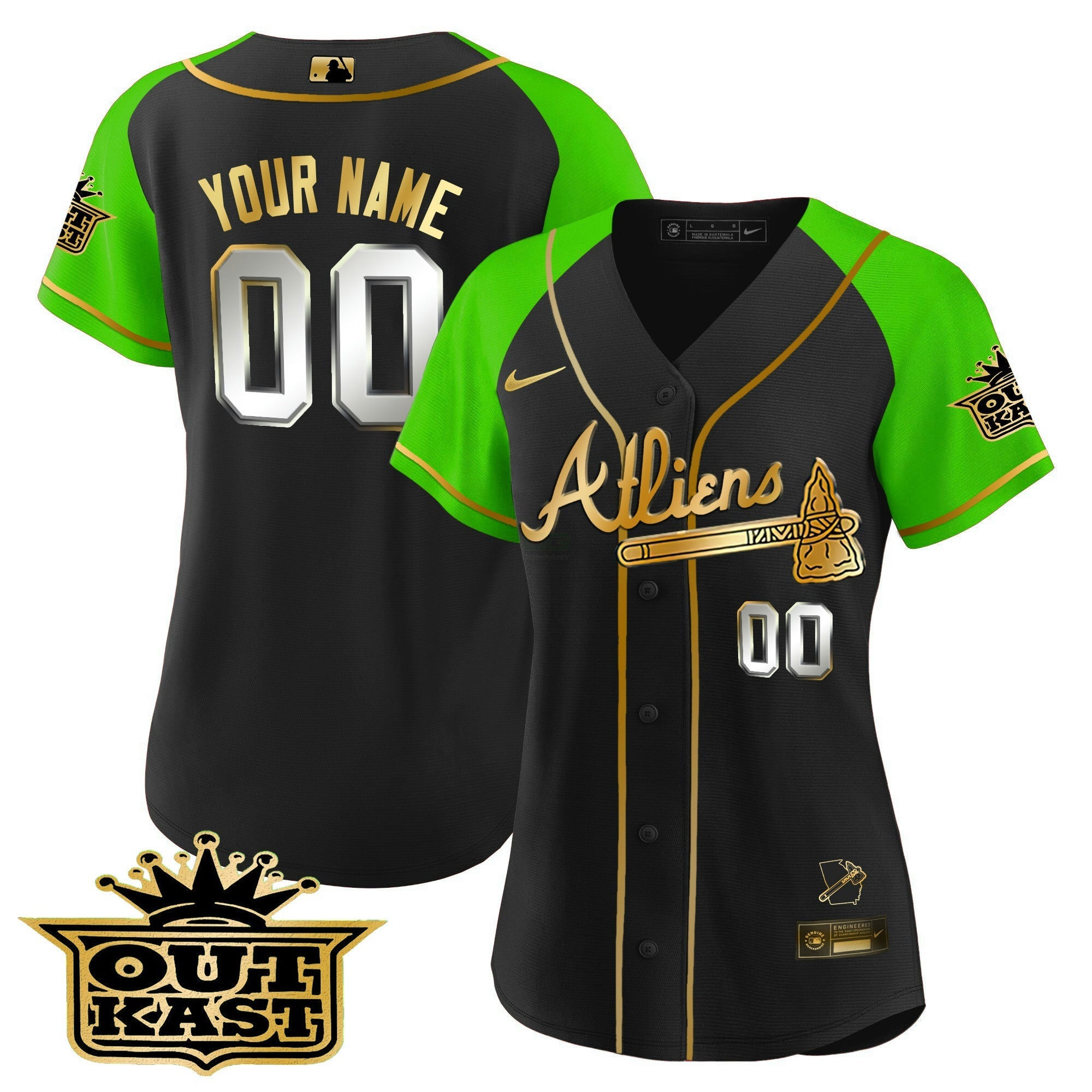 Camisa MLB Atlanta Atliens Gold Alternativa Flex Base Jersey