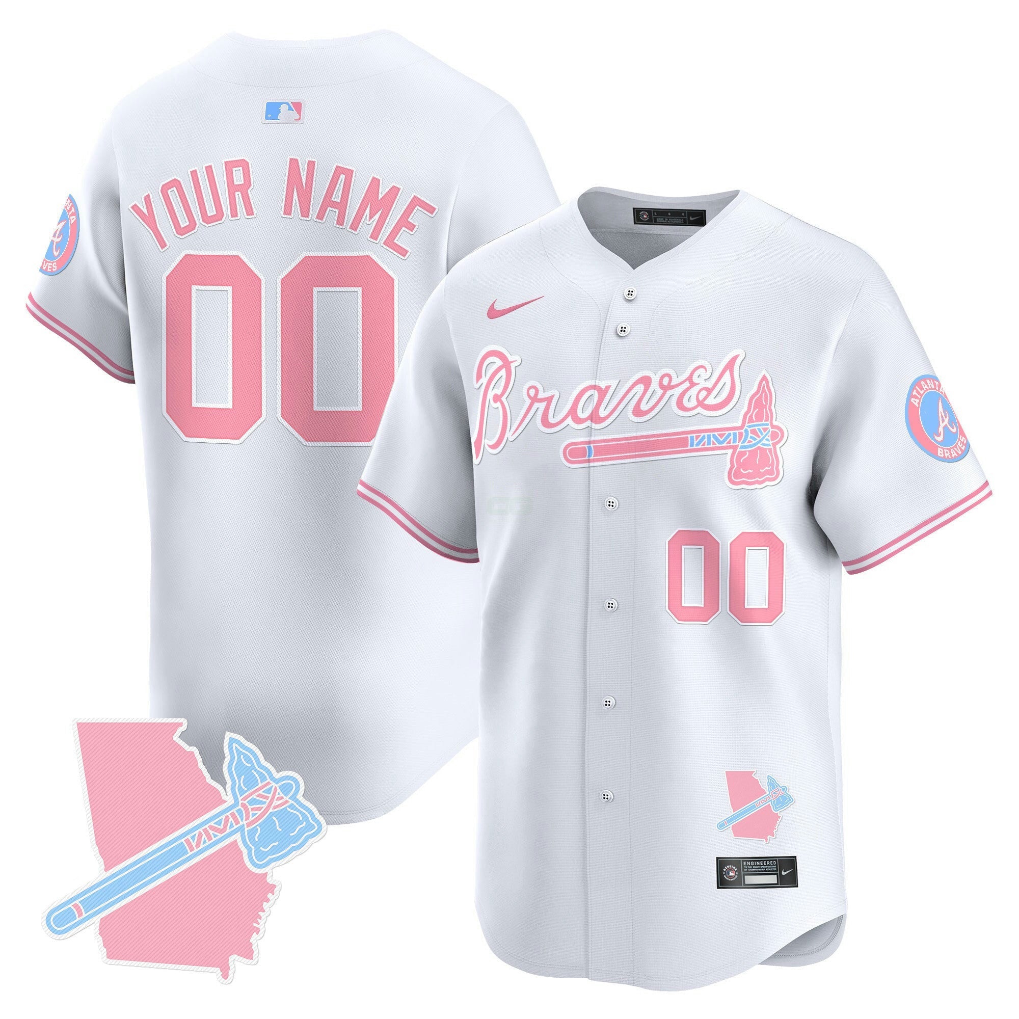 Camisa MLB Atlanta Bubblegum Pink Vapor Premier Limited Jersey