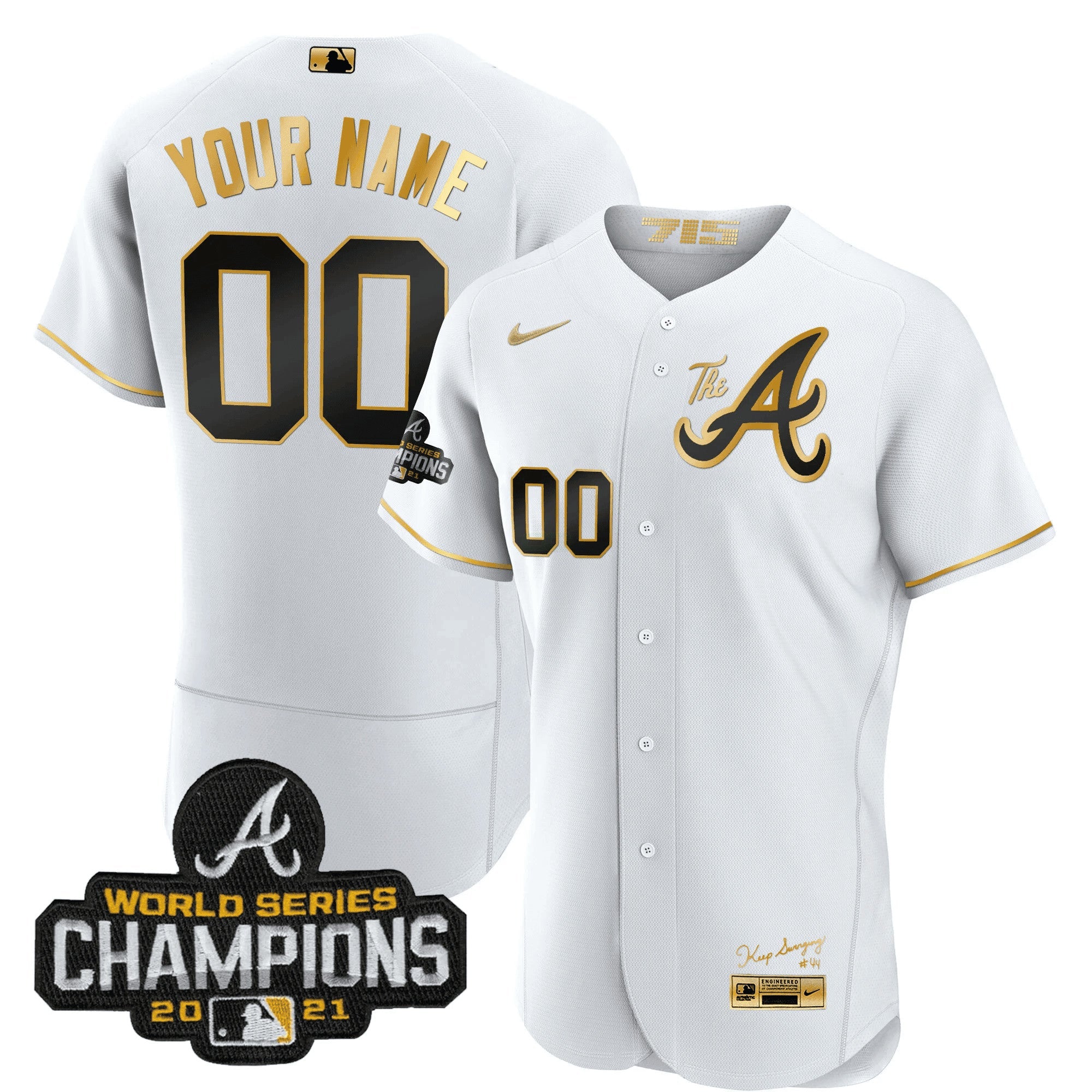 Camisa MLB Atlanta Champions City Connect Dourada Jersey