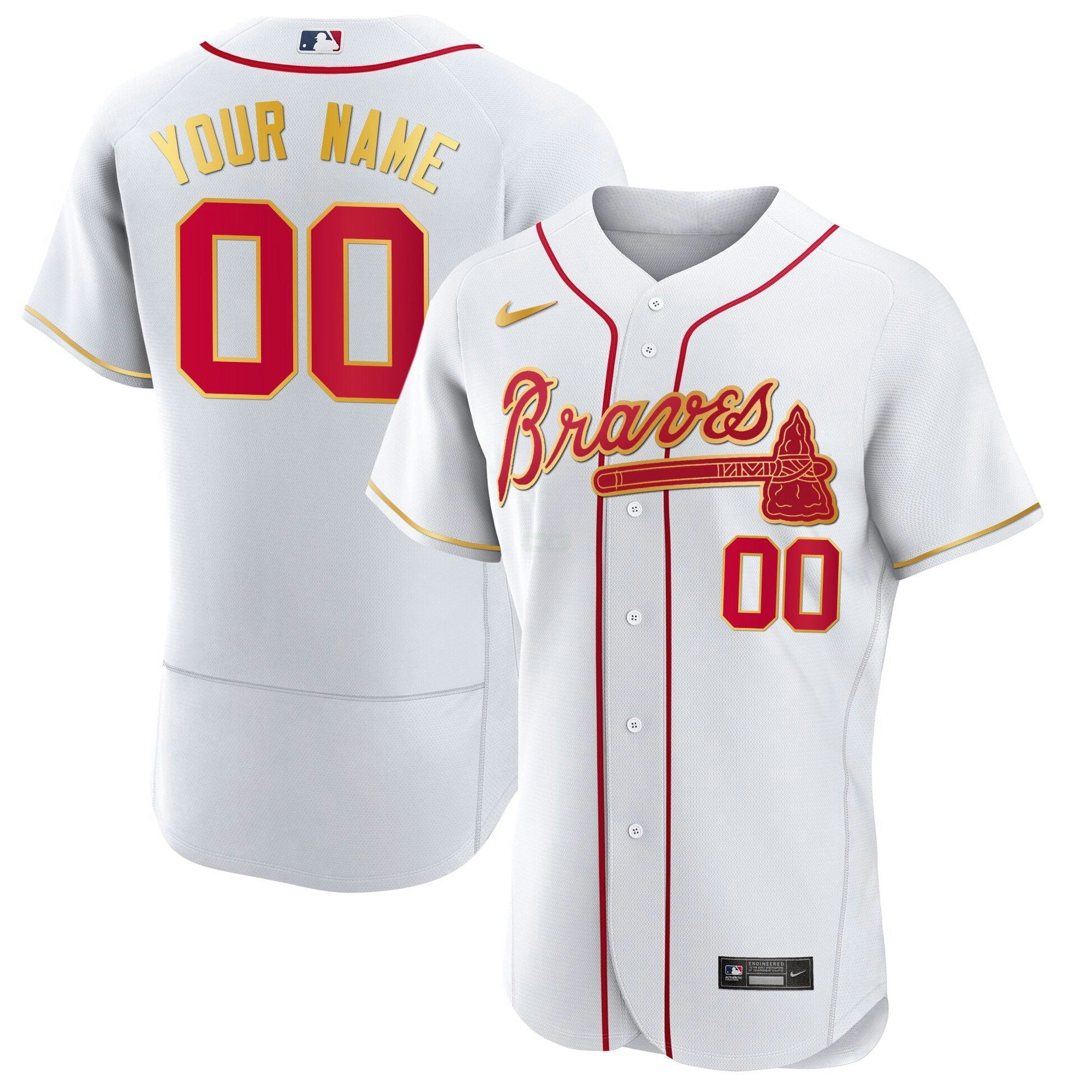 Camisa MLB Atlanta Gold Trim Jersey