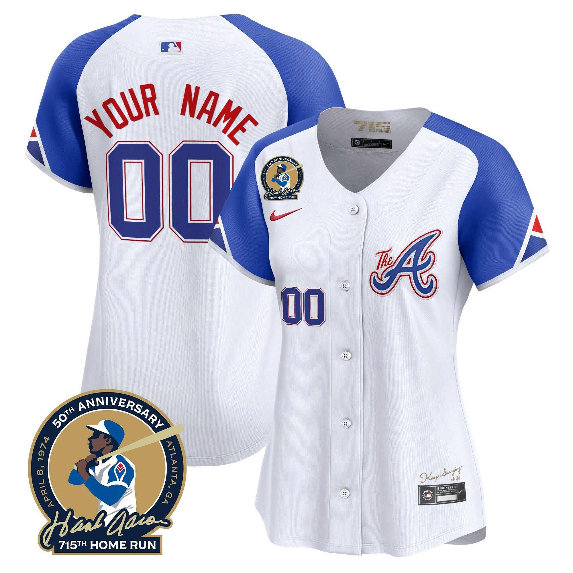 Camisa MLB Atlanta Hank Aaron 715th Home Run Patch Vapor Premier Limited Jersey V2