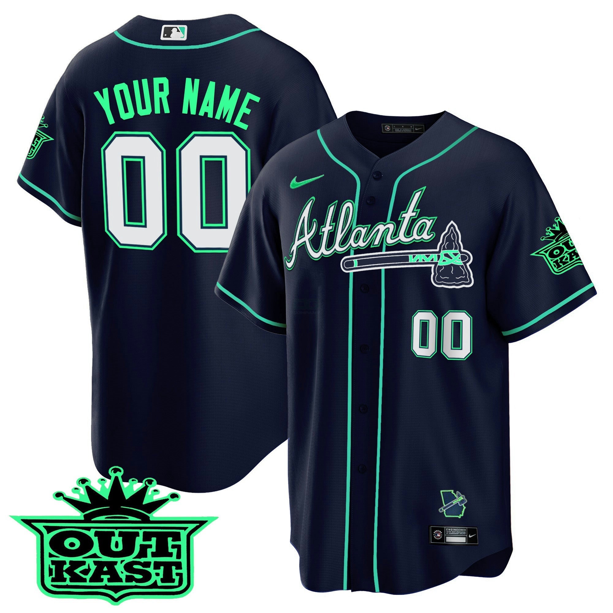Camisa MLB Atlanta Outkast Cool Base Jersey V3 – Galaxy Version – Stitched