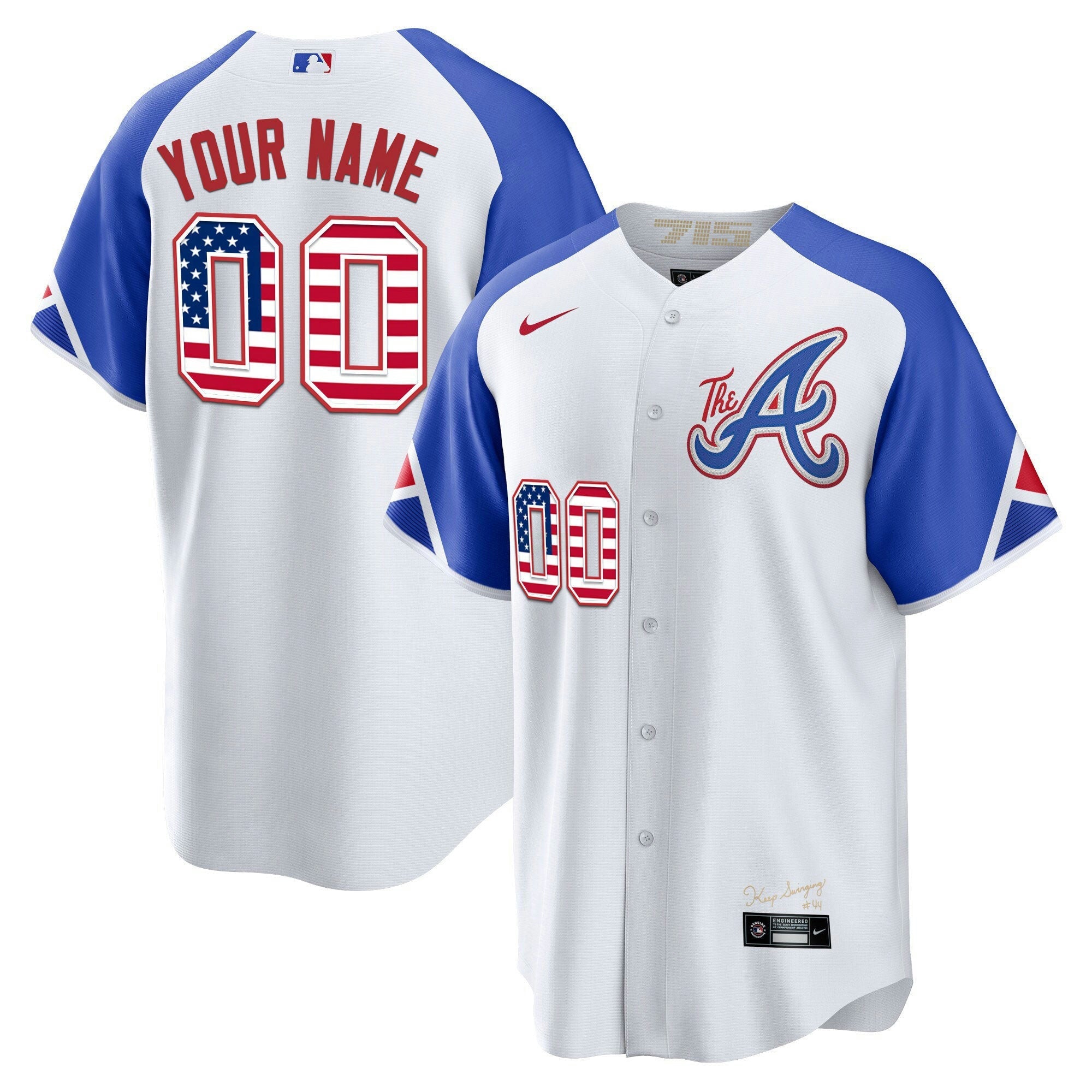 Camisa MLB Atlanta The A Dourada Flag Jersey