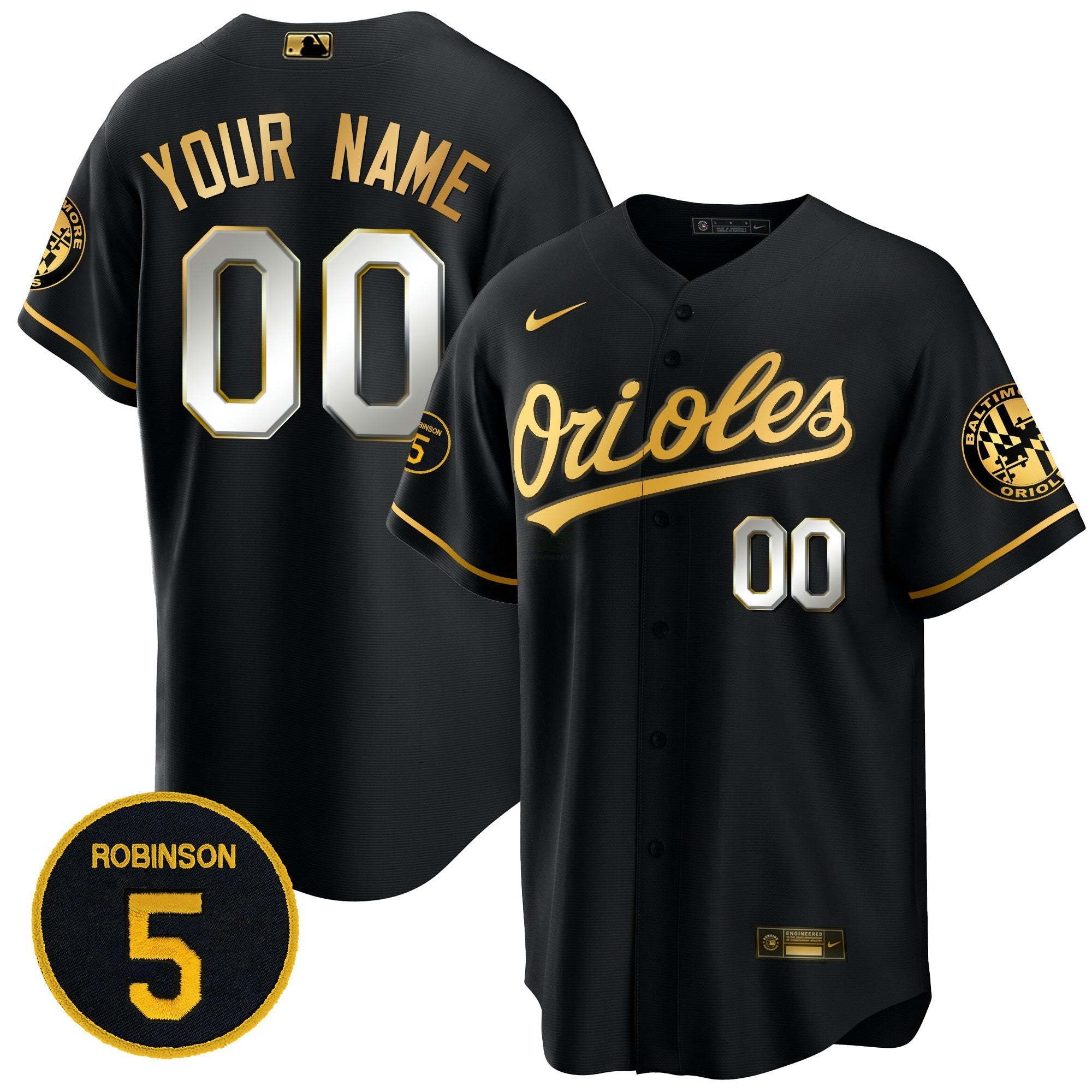 Camisa MLB Baltimore Robinson Patch Cool Base Jersey