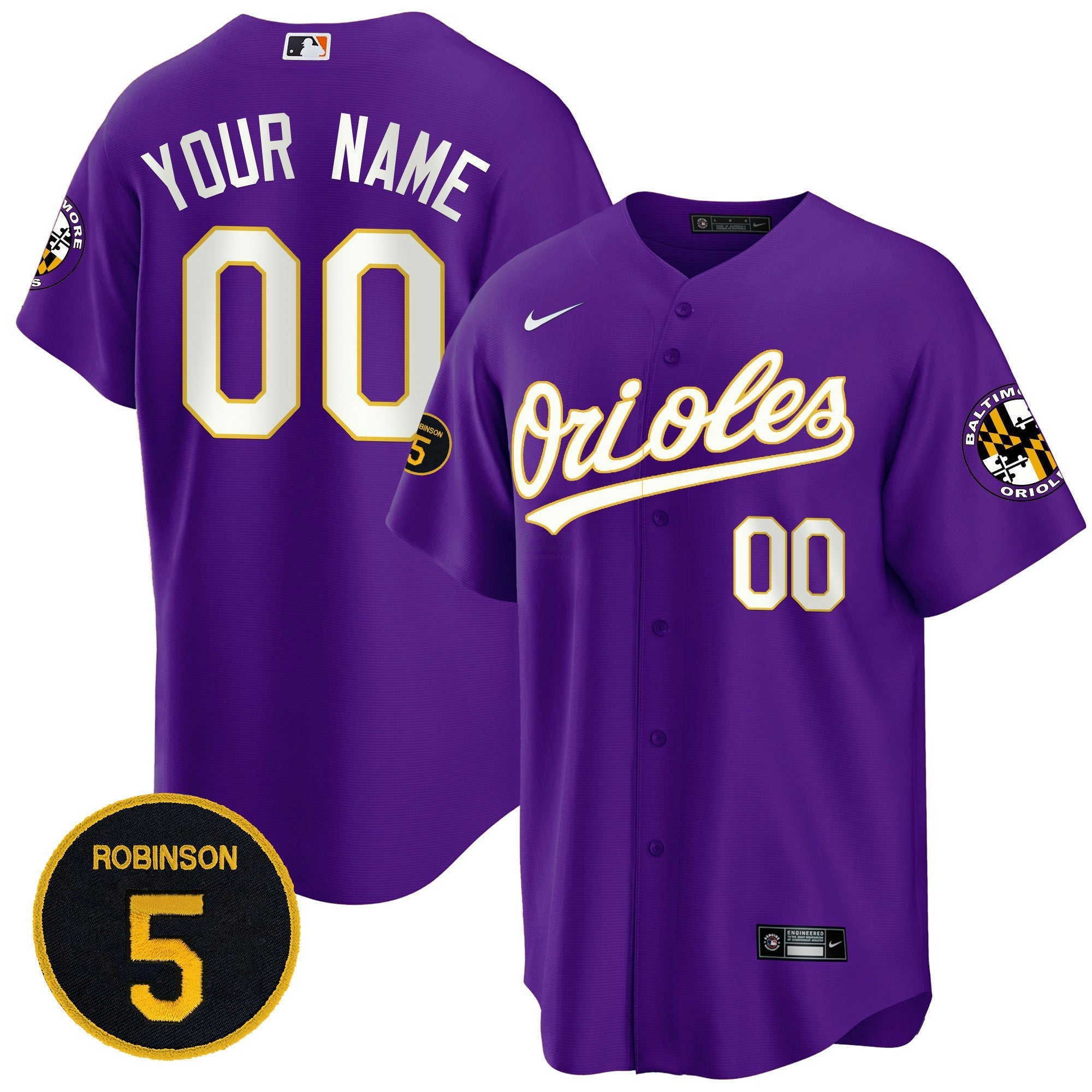 Camisa MLB Baltimore Robinson Patch Cool Base Jersey