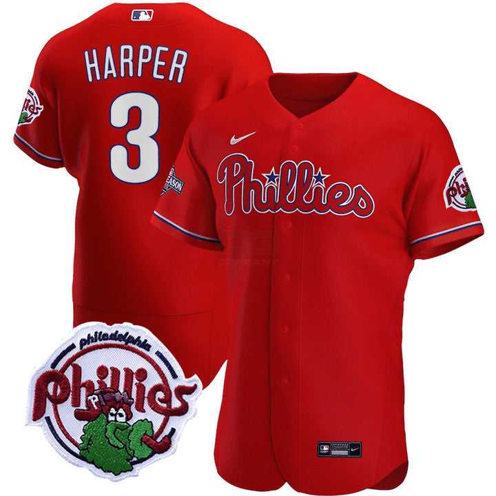Camisa MLB Bryce Harper Philadelphia 2023 Postseason Patch Jersey