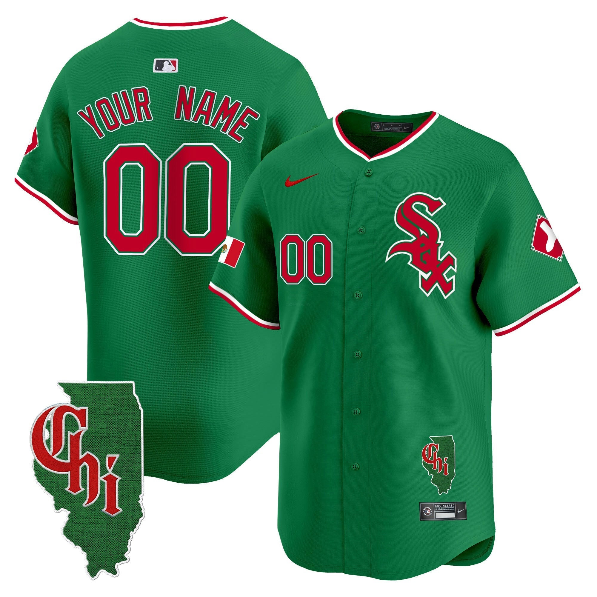 Camisa MLB Chicago Mexico Vapor Premier Limited Jersey – Illinois Patch