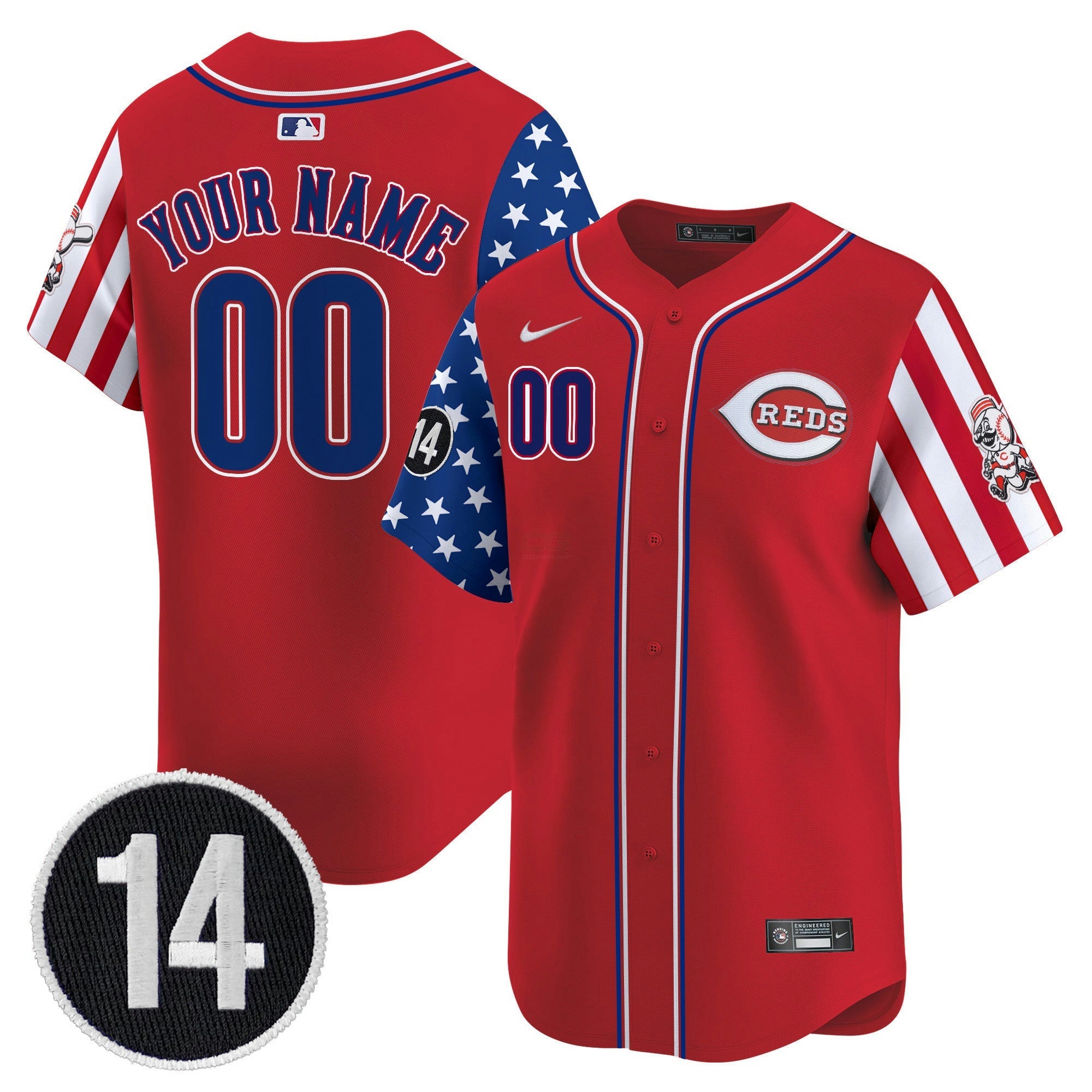 Camisa MLB Cincinnati 2025 Independence Day Vapor Premier Limited Jersey – Pete Rose Patch