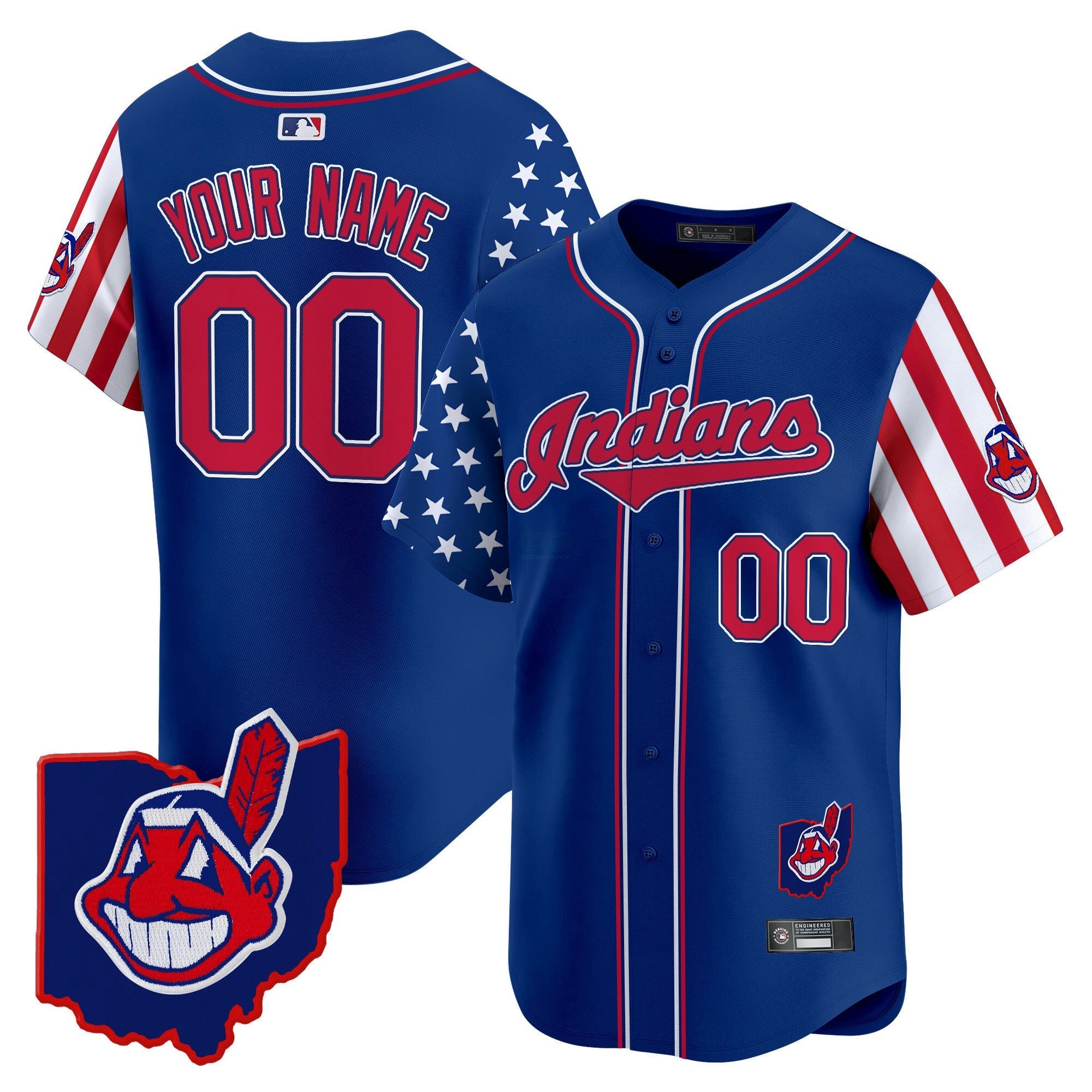 Camisa MLB Cleveland Indians 2025 Independence Day Vapor Premier Limited Jersey