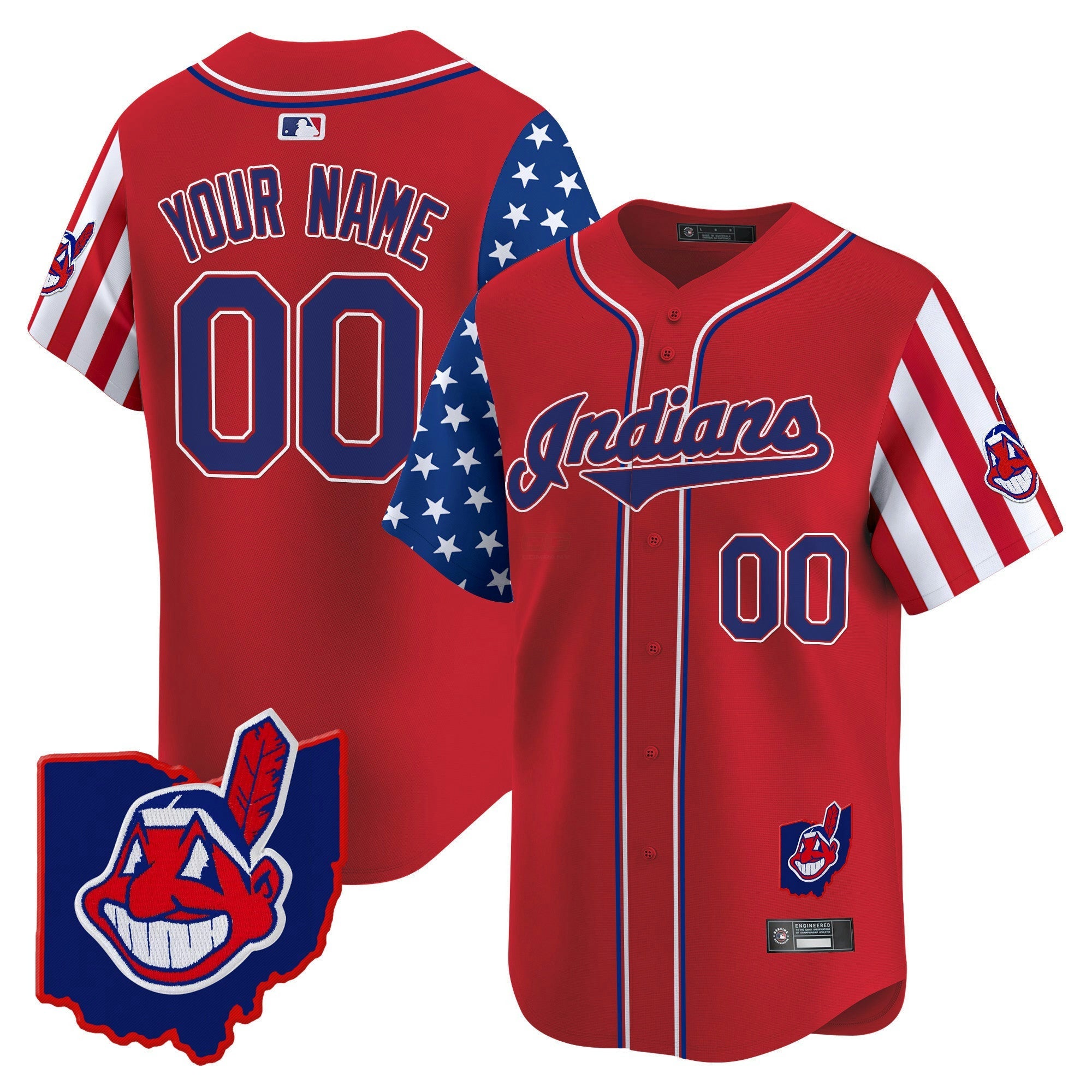 Camisa MLB Cleveland Indians 2025 Independence Day Vapor Premier Limited Jersey