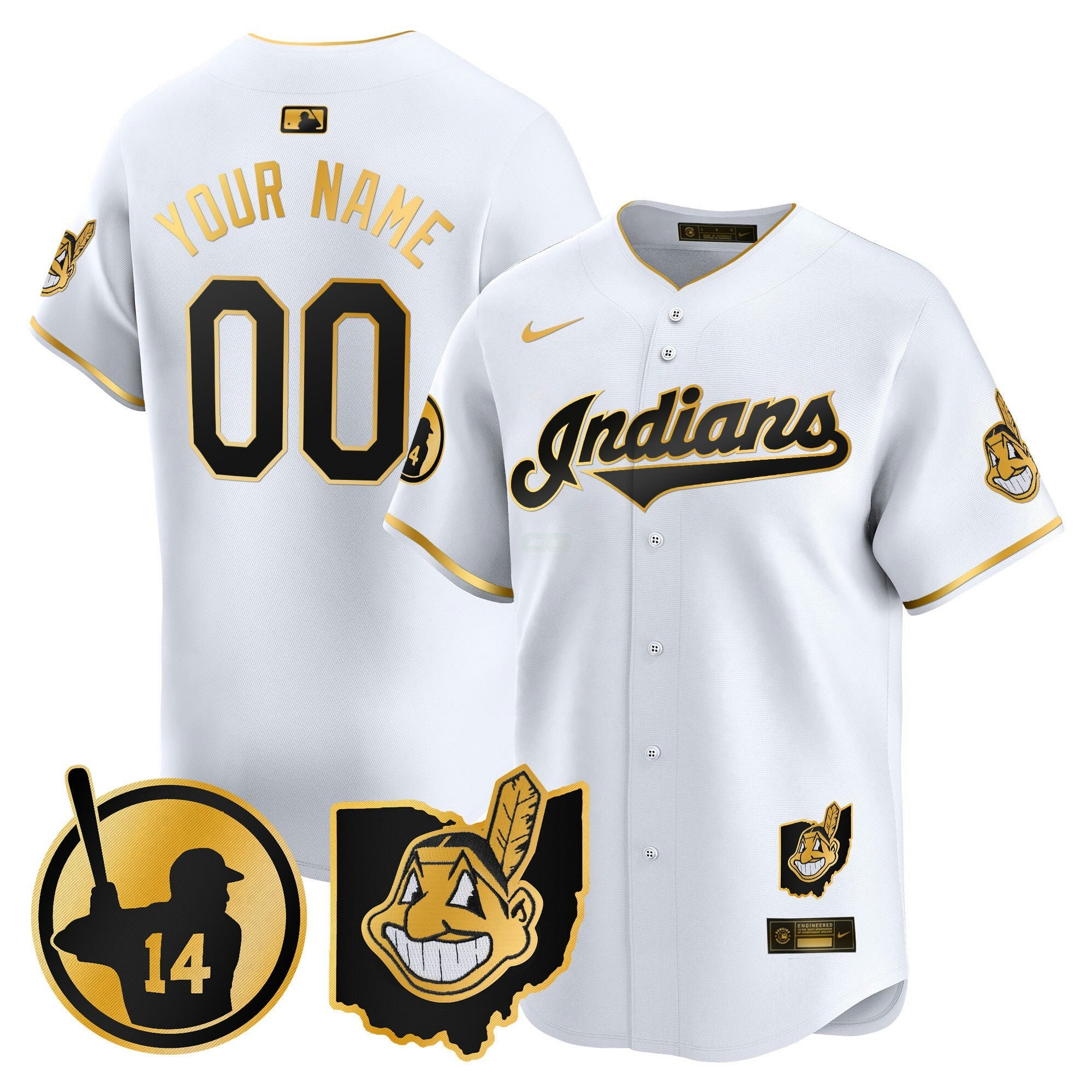 Camisa MLB Cleveland Indians Larry Doby Patch Vapor Premier Limited Jersey