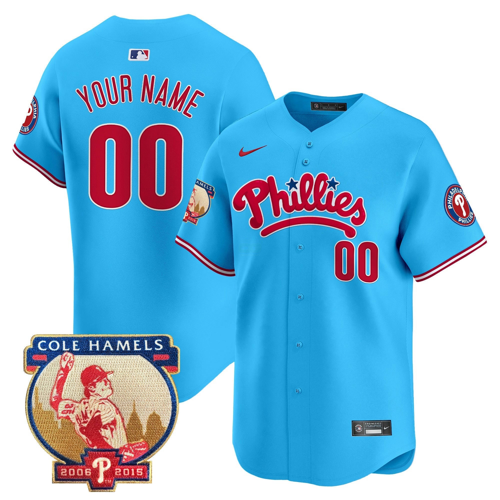 Camisa MLB Cole Hamels Patch Vapor Premier Limited Jersey