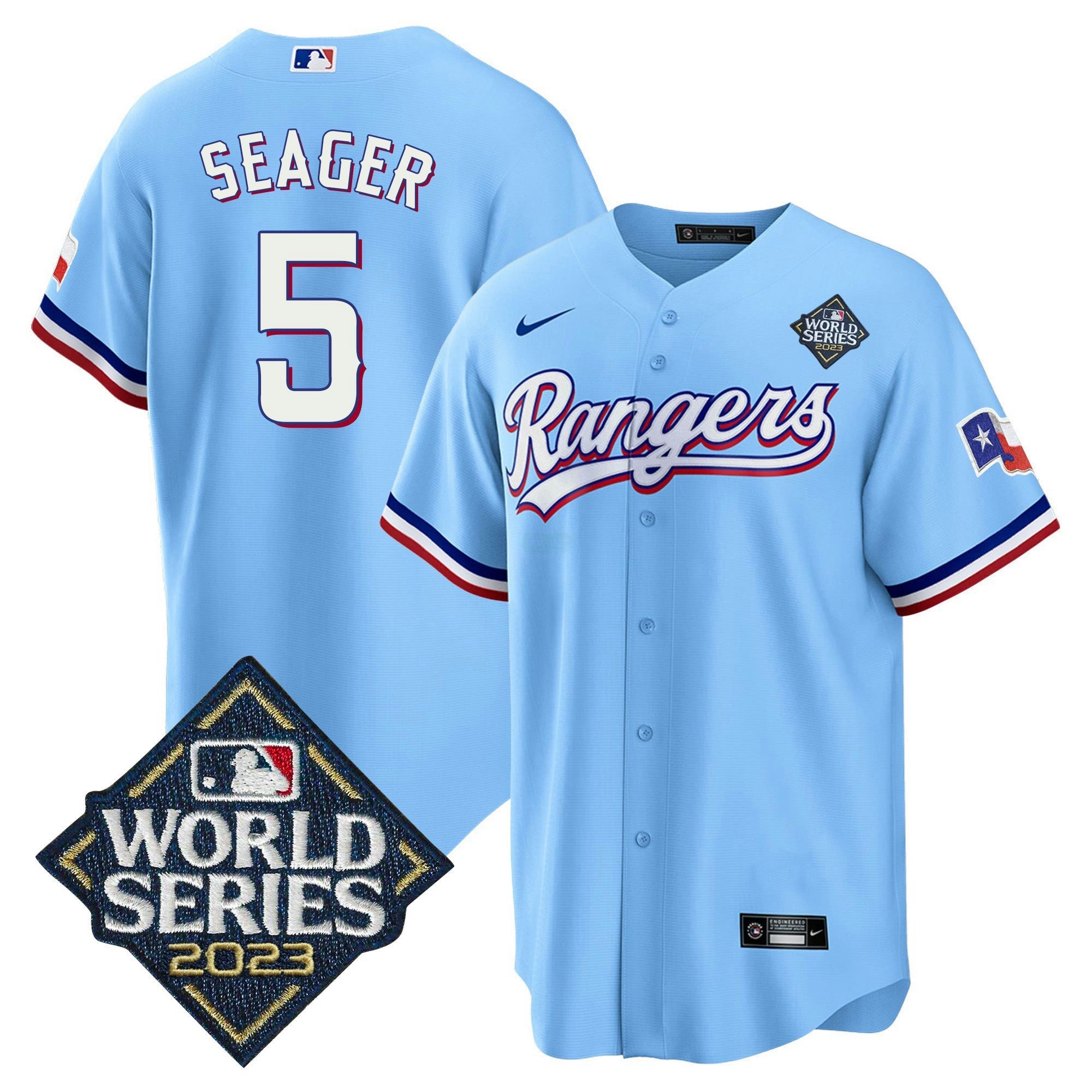 Camisa MLB Corey Seager Texas 2023 World Series Cool Base Jersey