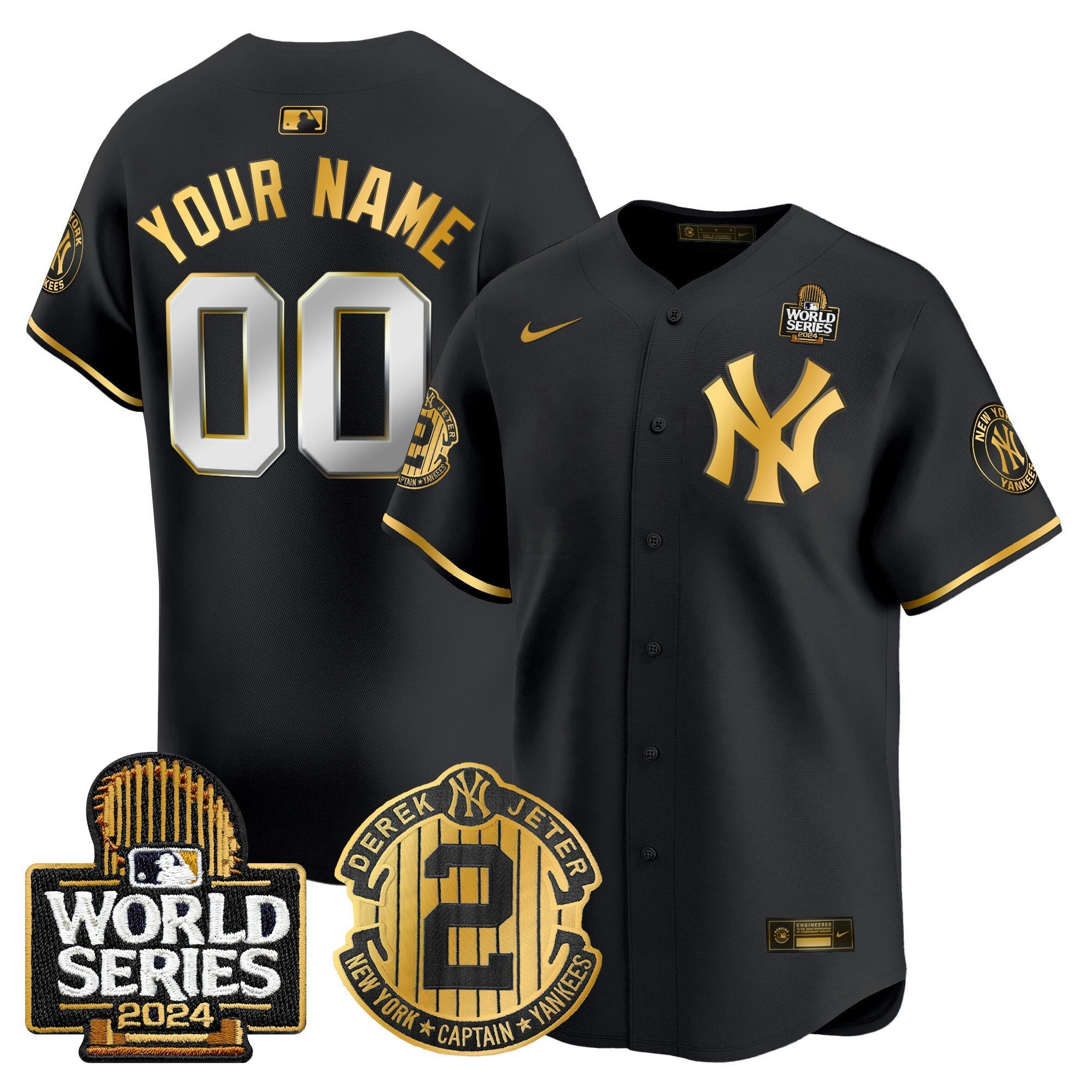 Camisa MLB Derek Jeter Patch 2024 World Series Vapor Premier Limited Jersey