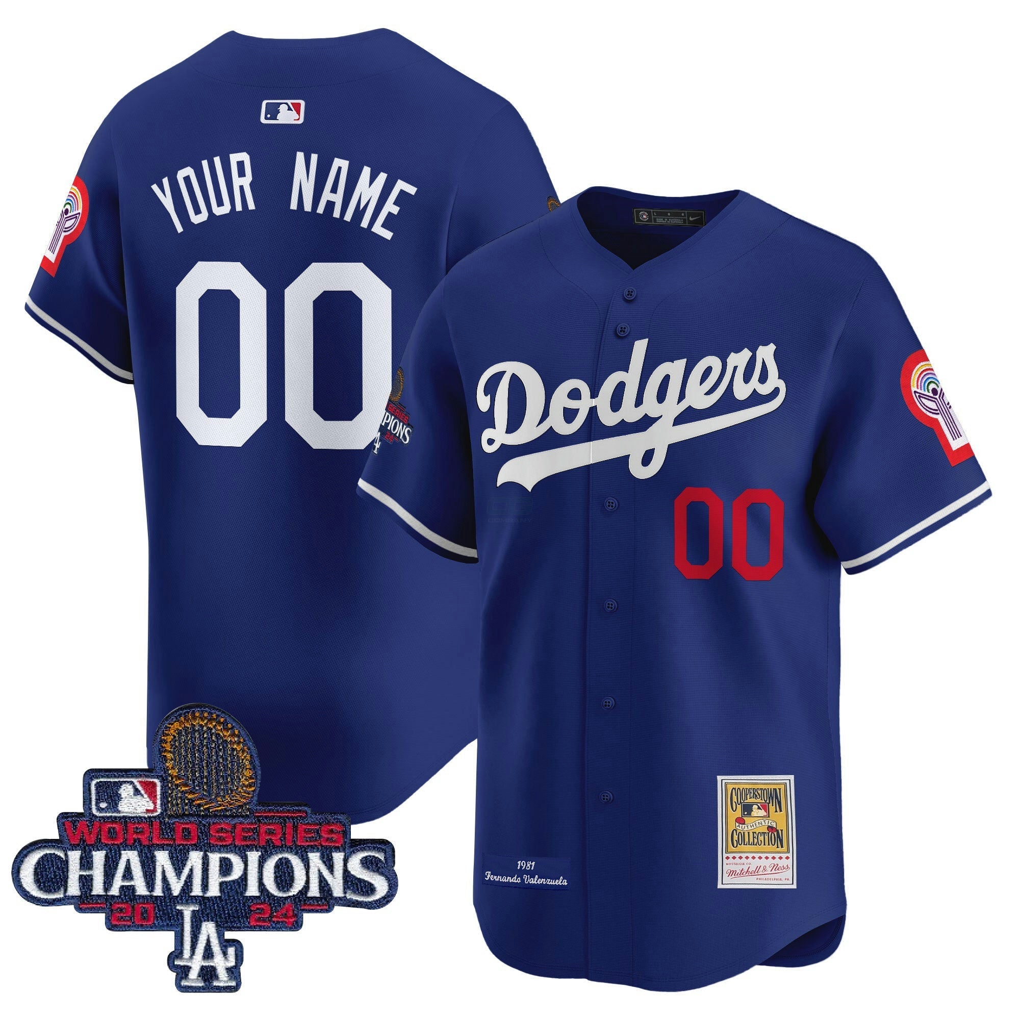 Camisa MLB Fernando 1981 & 2024 World Series Champions Patch Cooperstown Jersey
