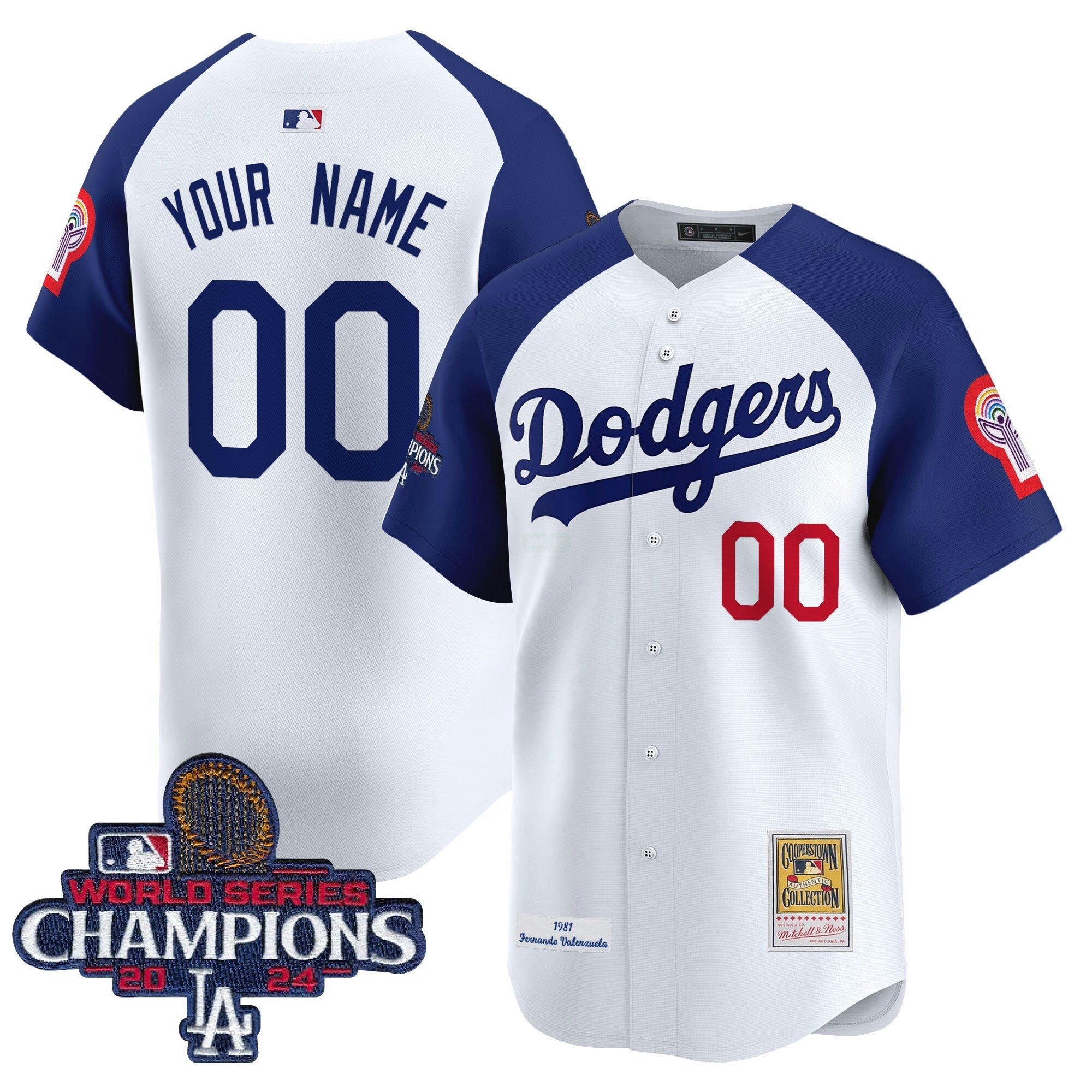 Camisa MLB Fernando 1981 & 2024 World Series Champions Patch Cooperstown Jersey
