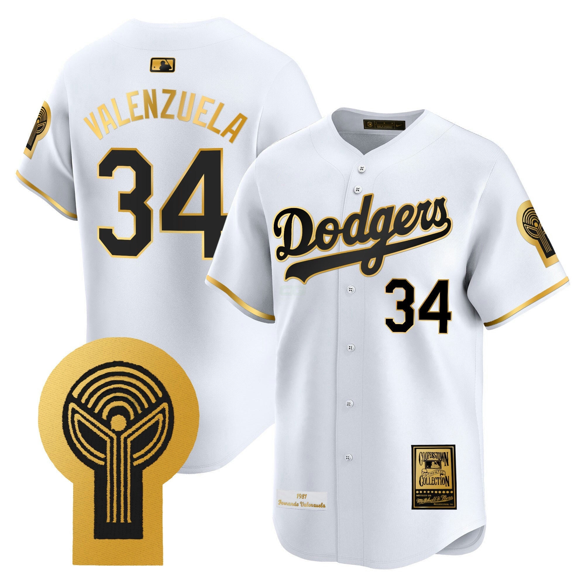 Camisa MLB Fernando Valenzuela 1981 Cooperstown Jersey