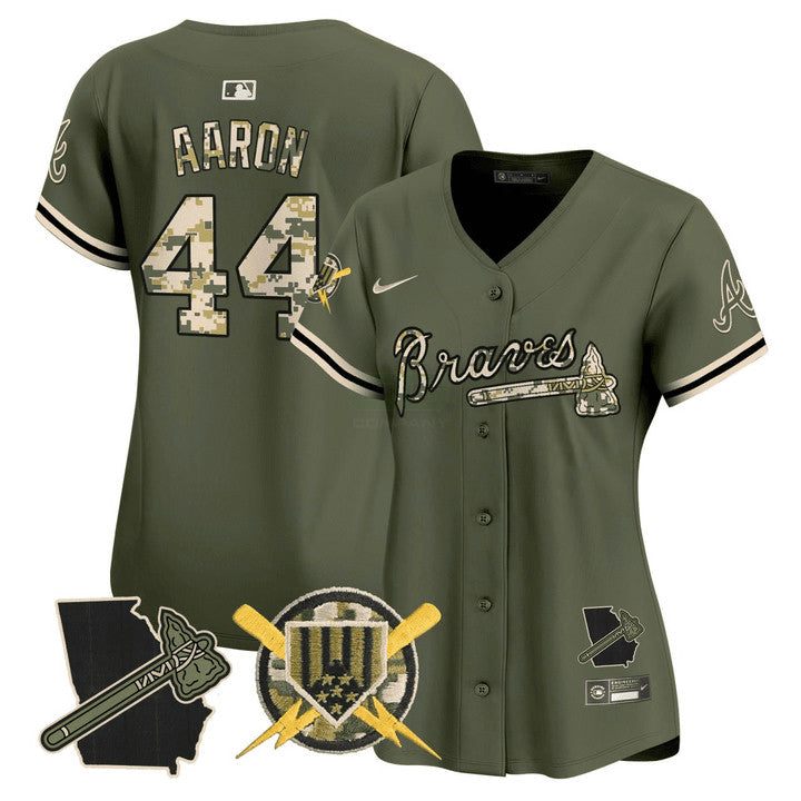Camisa MLB Hank Aaron Atlanta Armed Forces Day Vapor Premier Limited Jersey - Hank Aaron