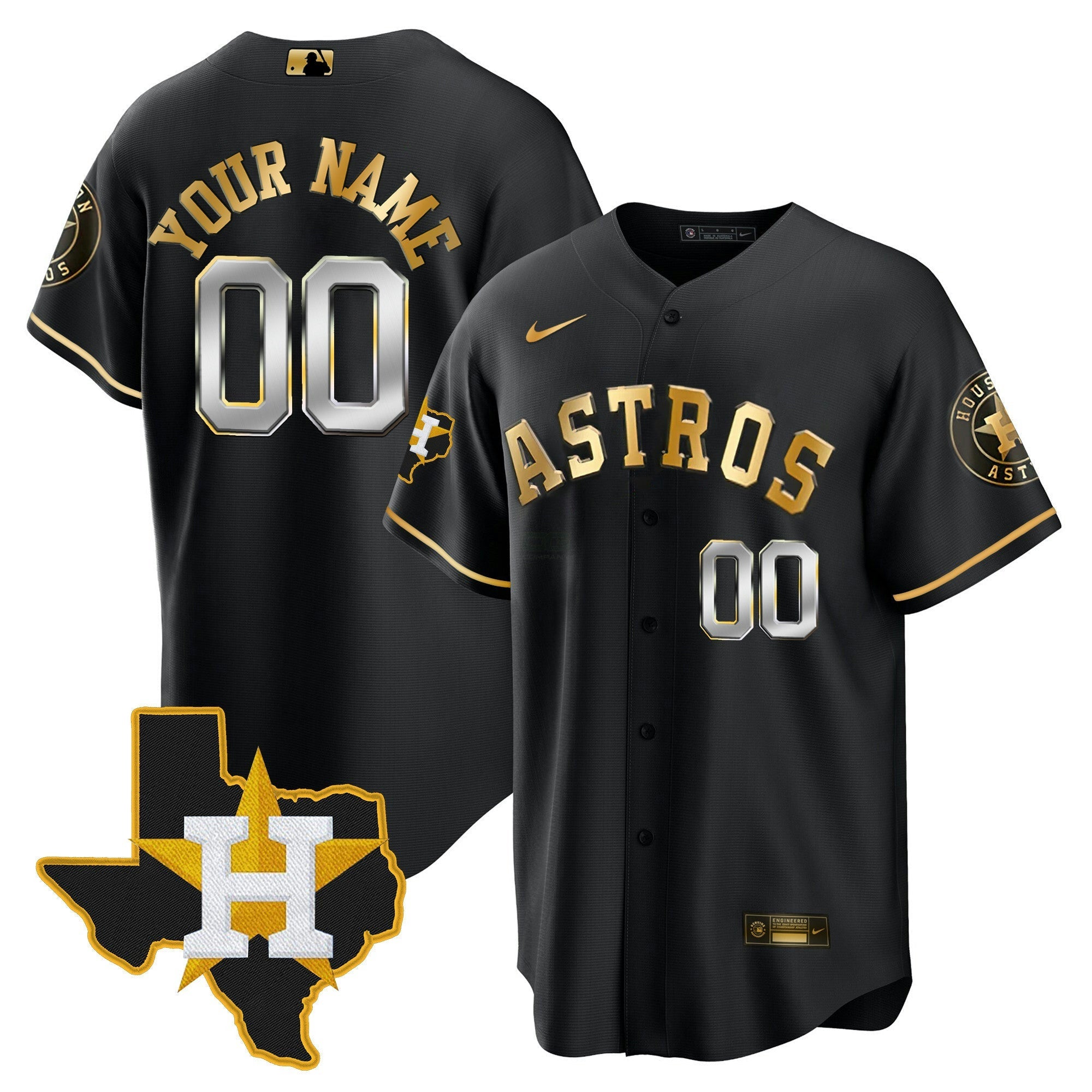 Camisa MLB Houston 2024 Dourada Jersey – Texas Patch