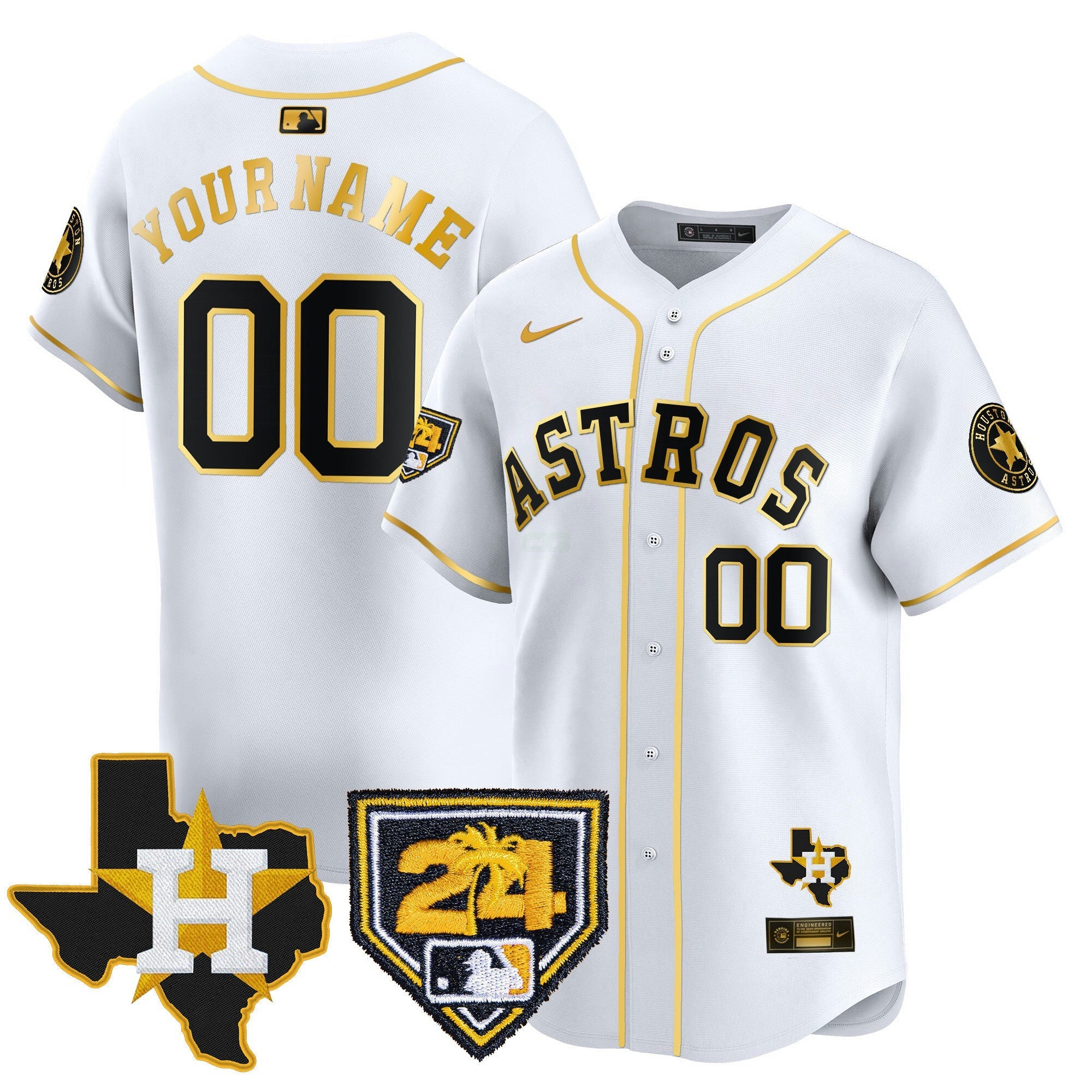Camisa MLB Houston 2024 Spring Training & Texas Patch Vapor Premier Limited Jersey