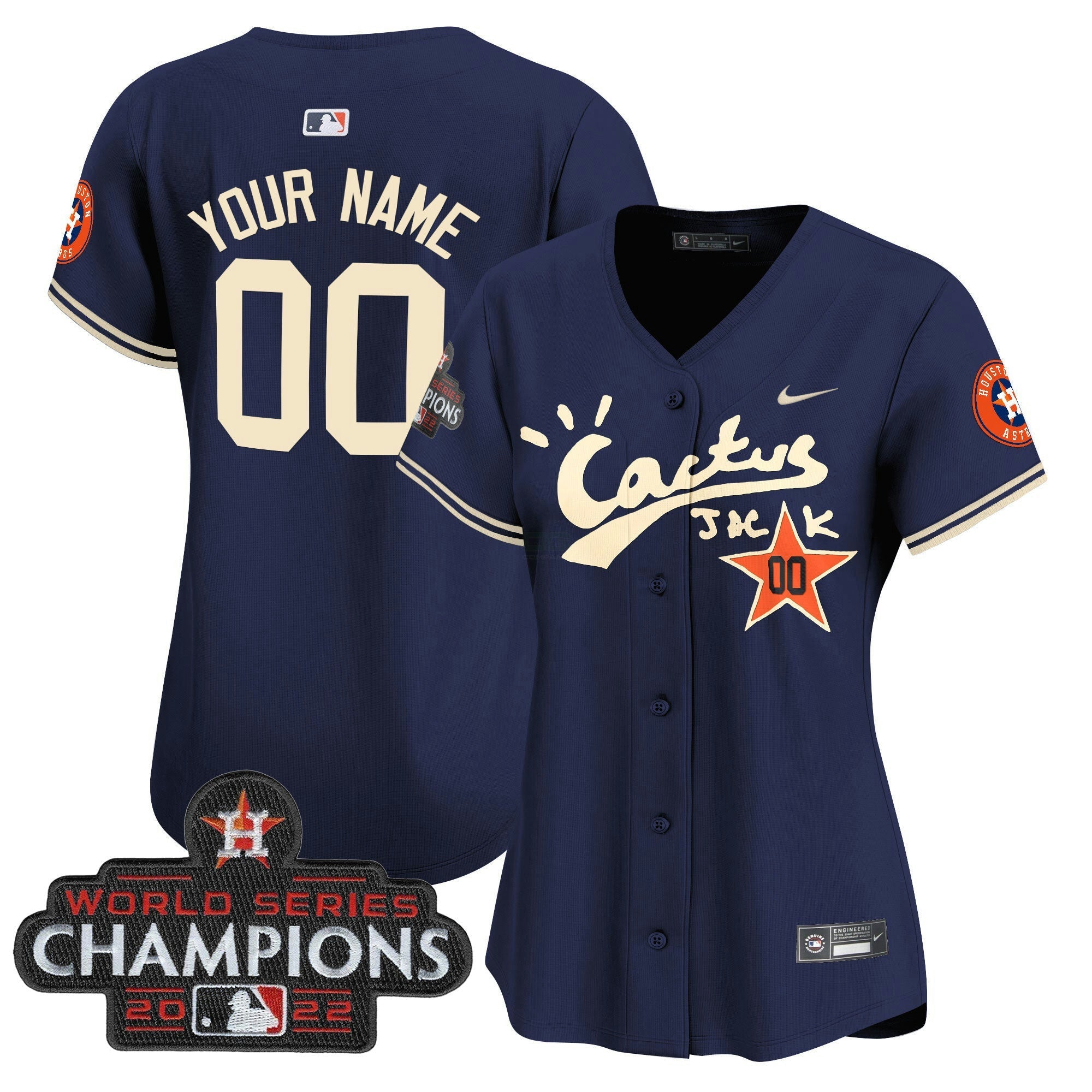 Camisa MLB Houston Cactus Jack Champions Patch Vapor Premier Limited Jersey