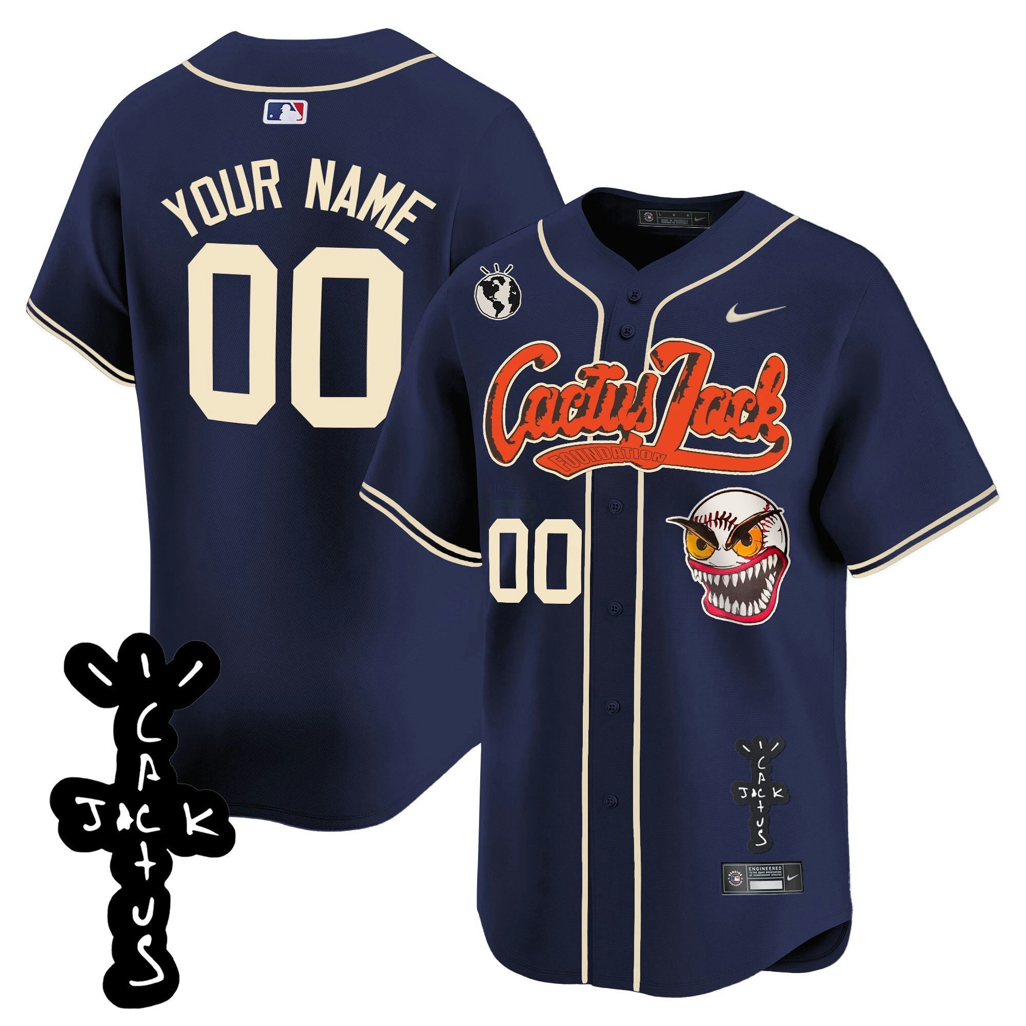 Camisa MLB Houston Cactus Jack Patch Vapor Premier Limited Jersey – Stitched