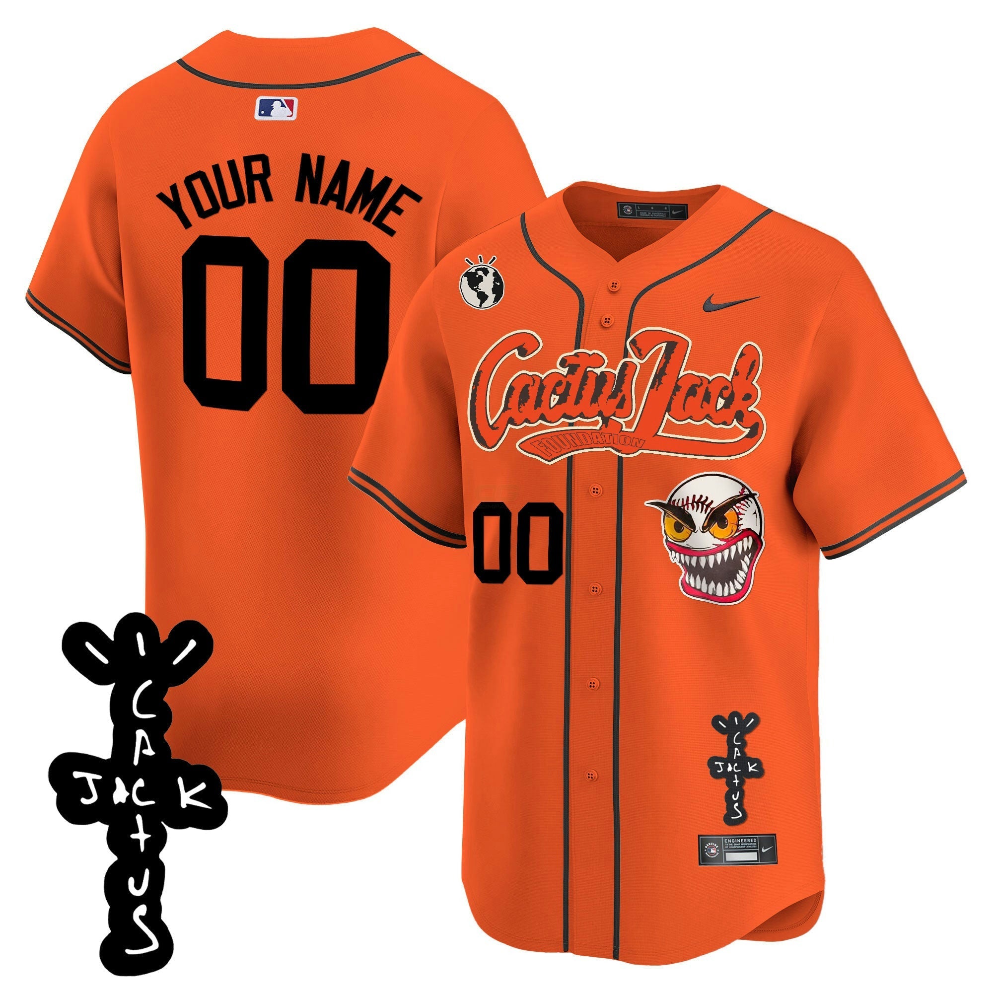 Camisa MLB Houston Cactus Jack Patch Vapor Premier Limited Jersey – Stitched
