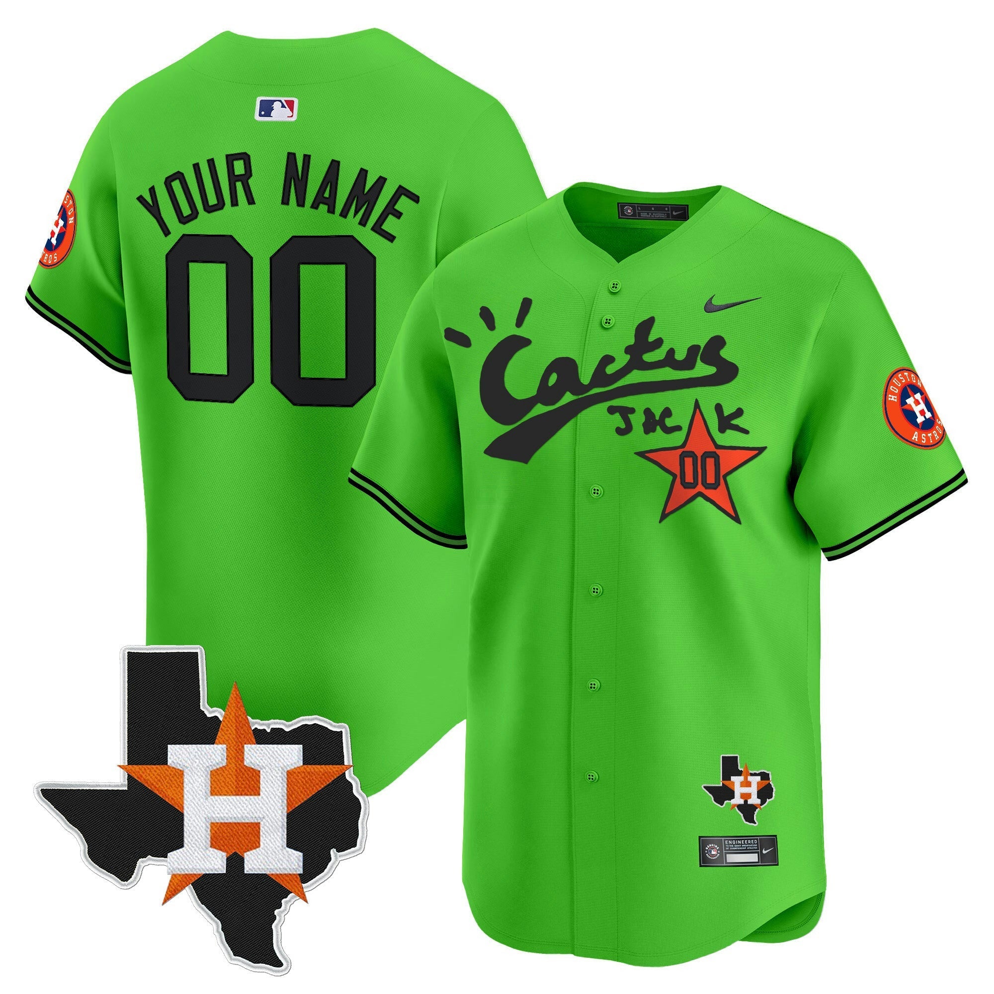 Camisa MLB Houston Cactus Jack Patch Vapor Premier Limited Jersey V11 – Stitched