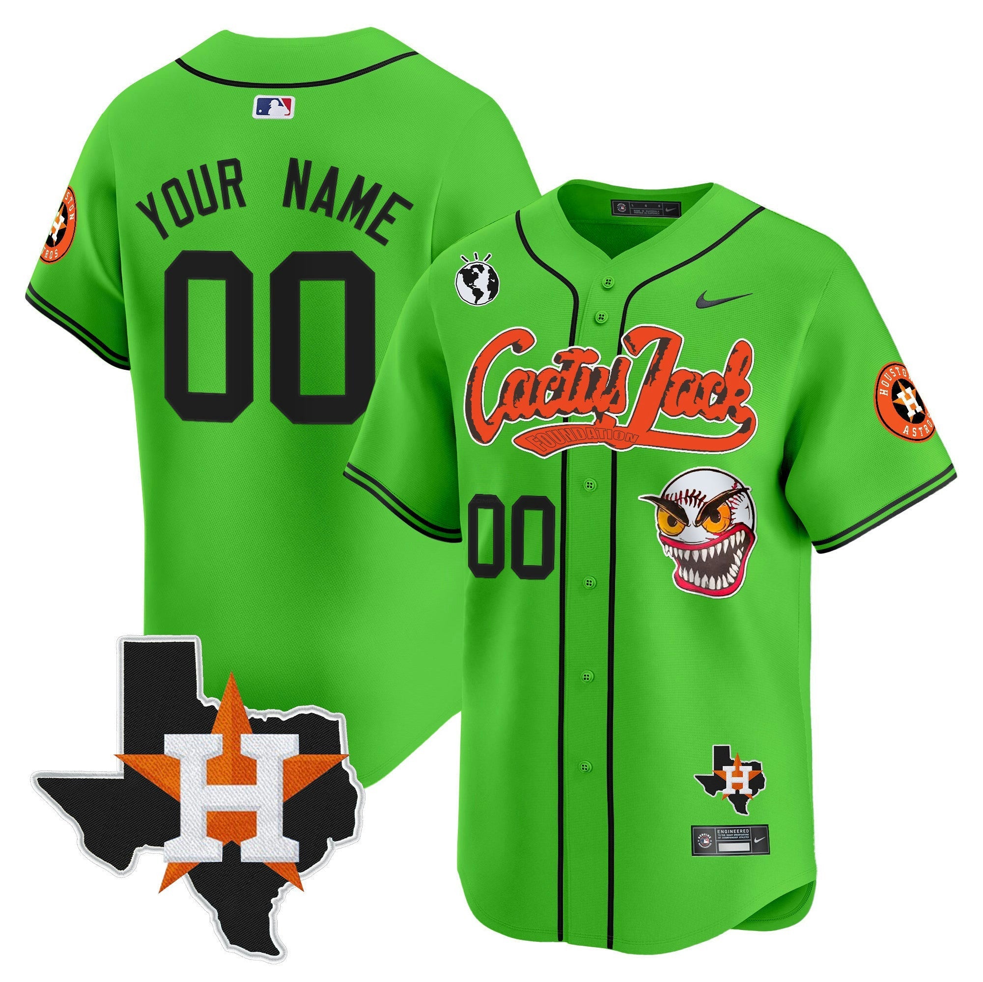 Camisa MLB Houston Cactus Jack Patch Vapor Premier Limited Jersey V12 – Stitched